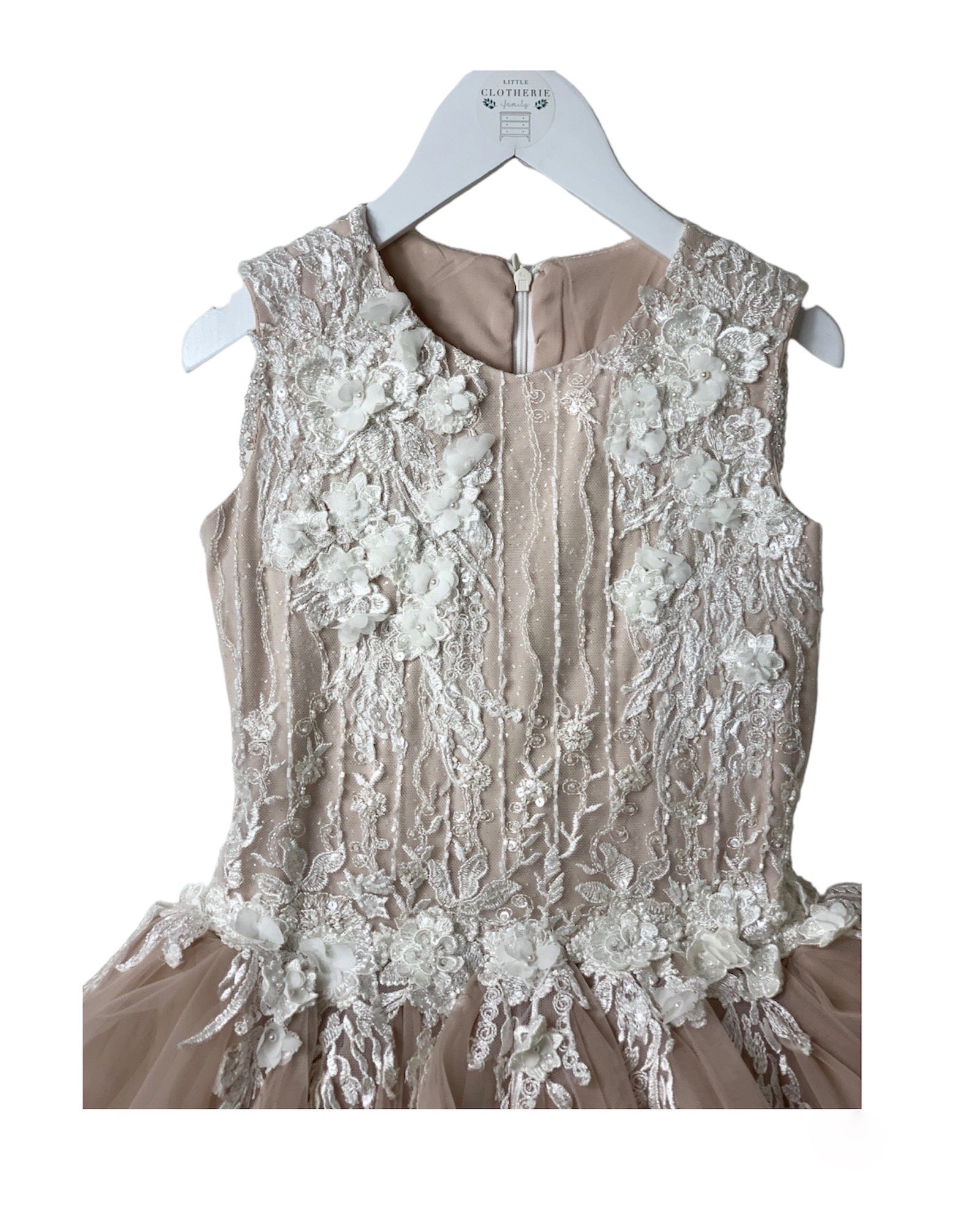 Robe de Gala rose nude 8 ans