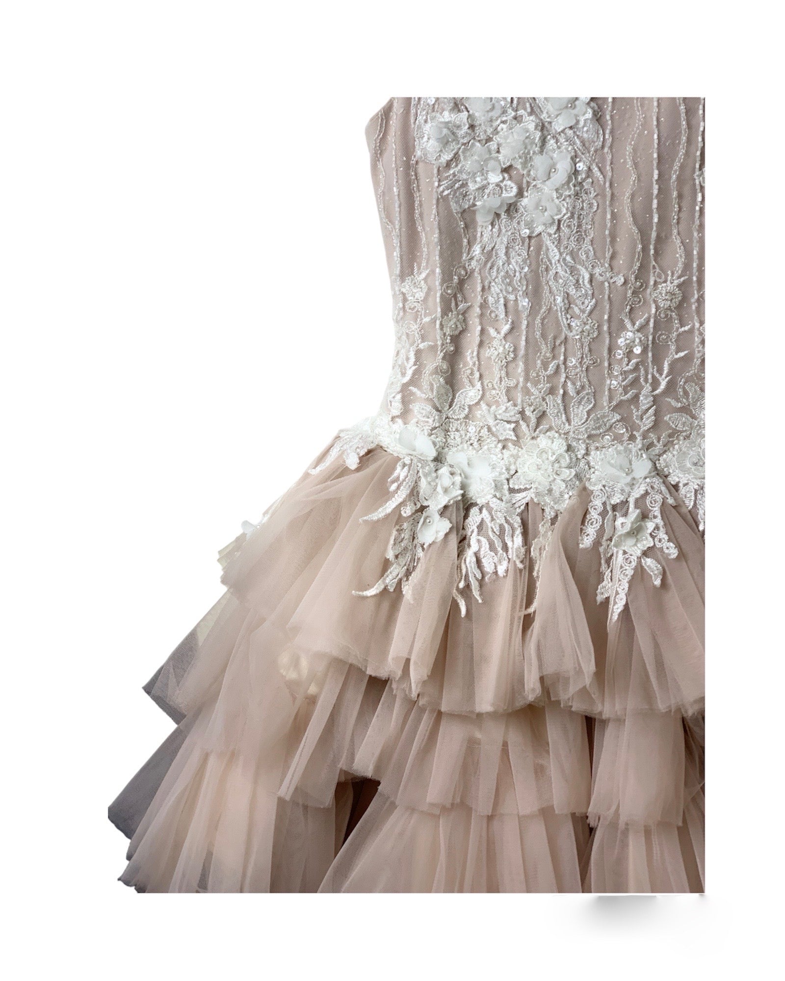 Robe de Gala rose nude 8 ans
