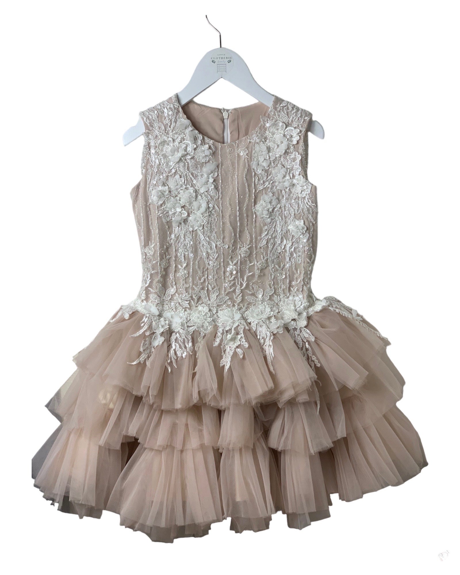 Robe de Gala rose nude 8 ans