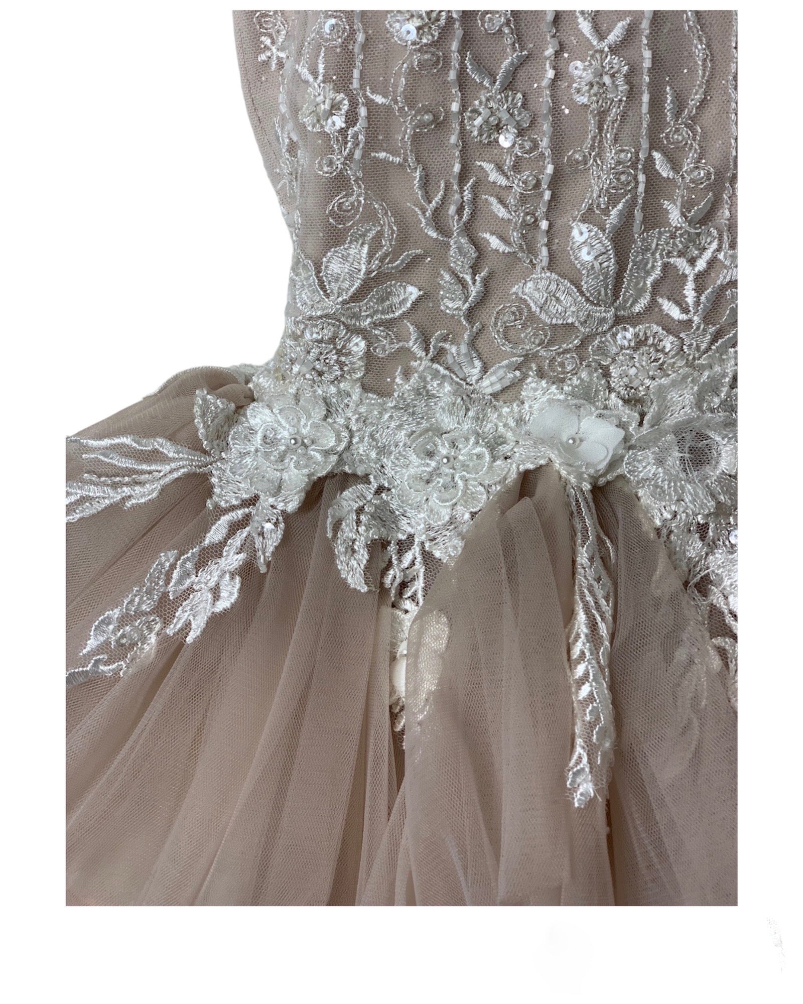 Robe de Gala rose nude 8 ans