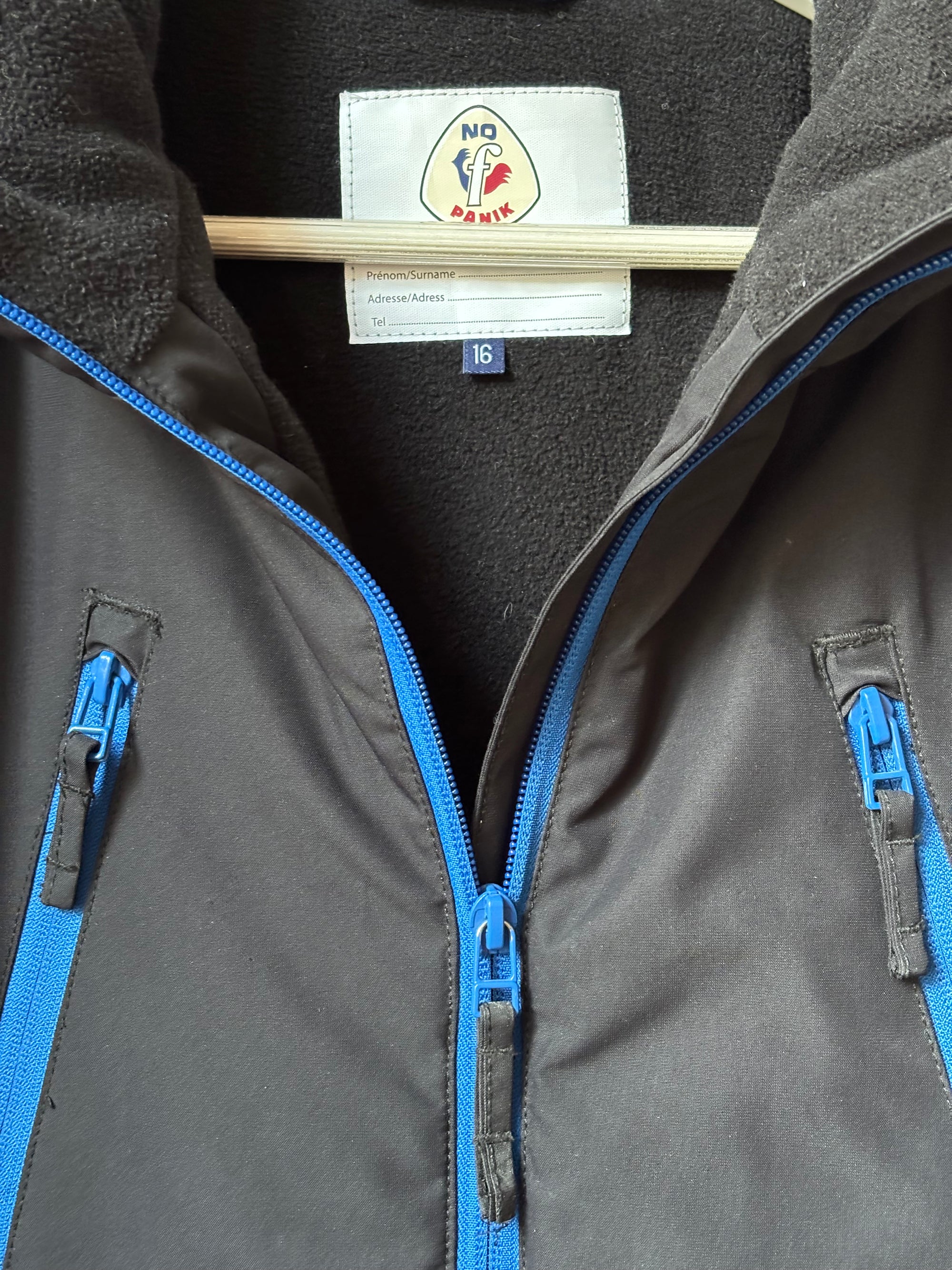 Veste ski  noire Fusalp No Panik 16 ans