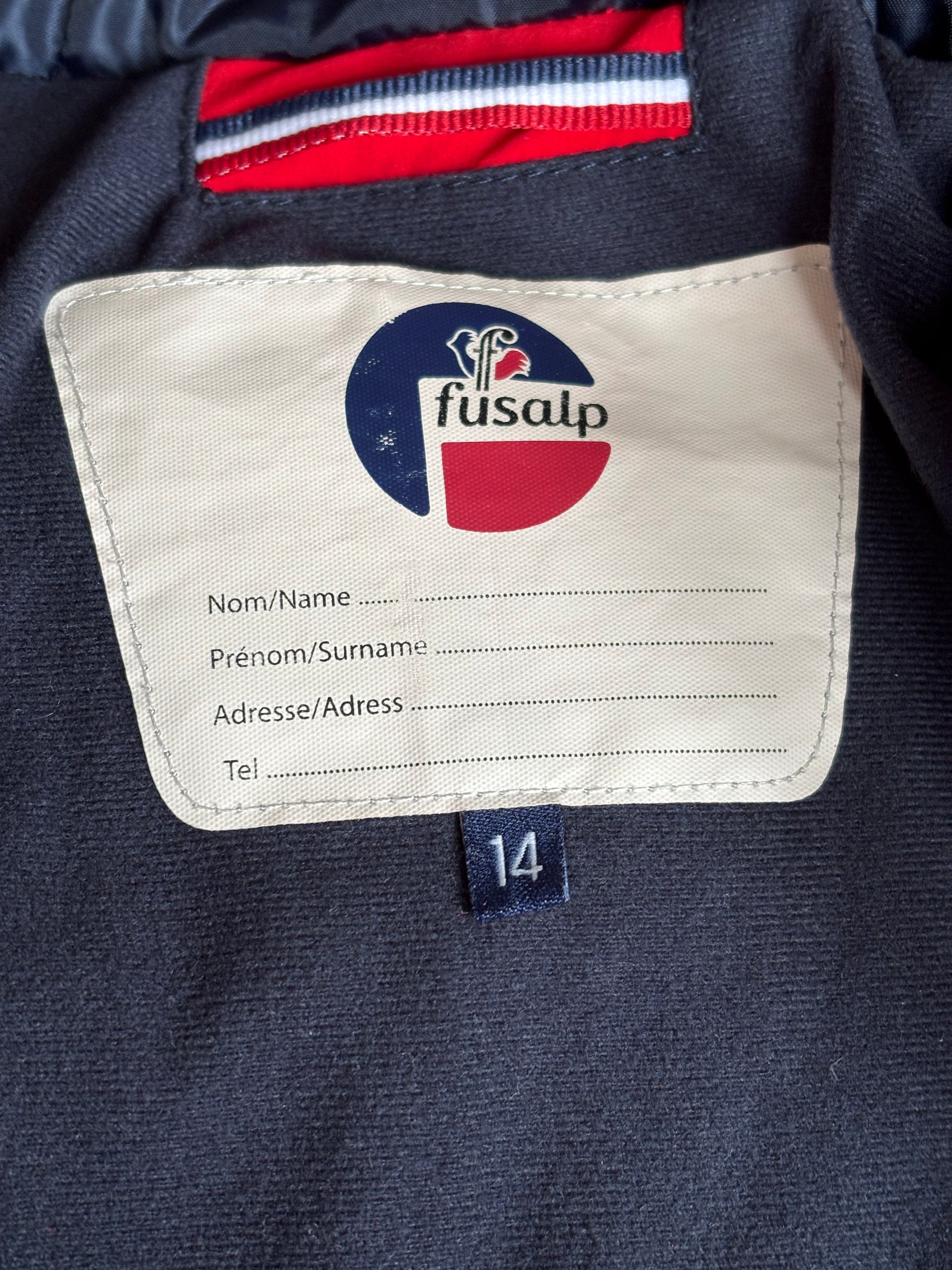 Veste ski Fusalp rouge /marine 14 ans