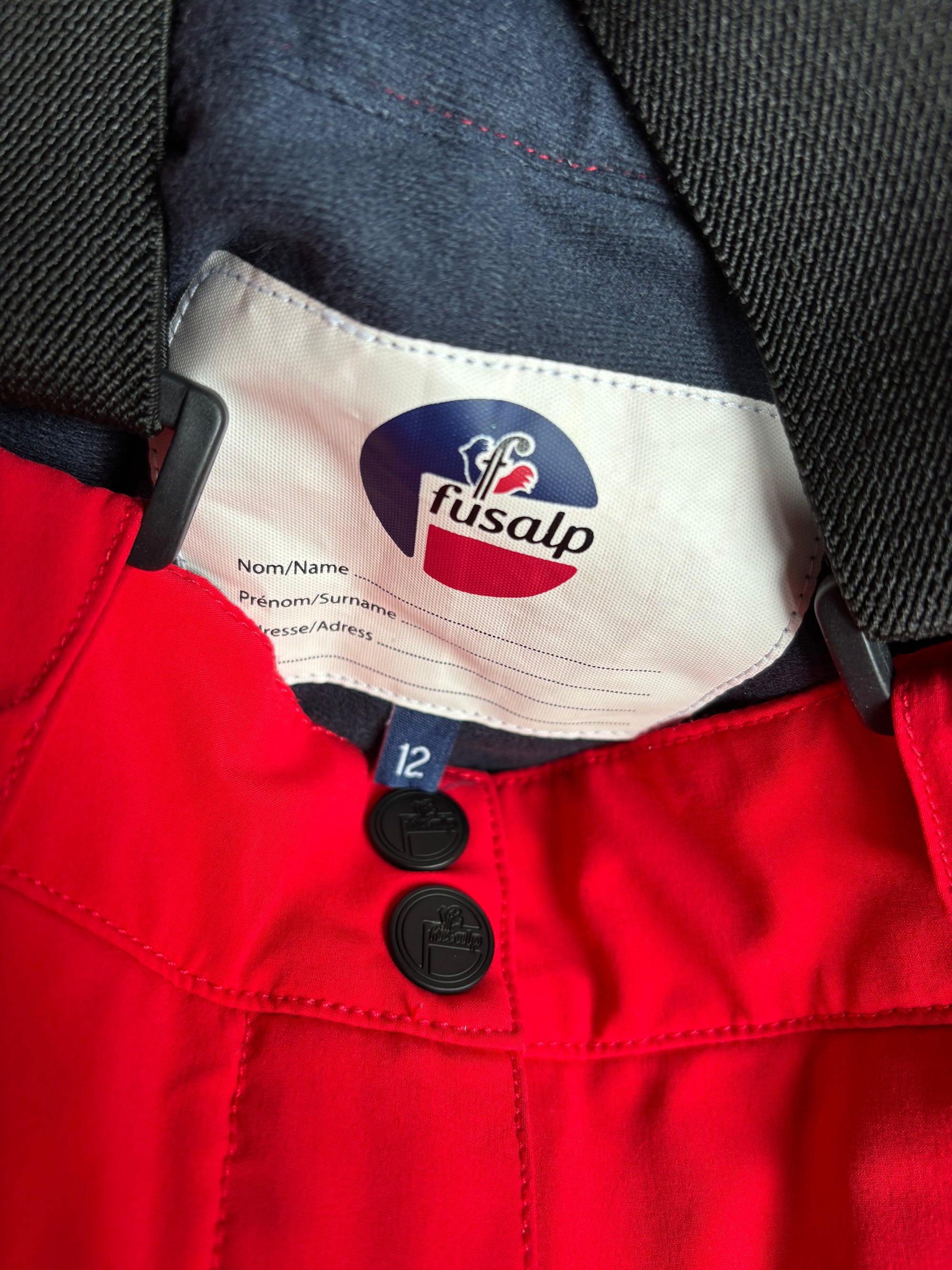 Pantalon ski Fusalp rouge 12 ans