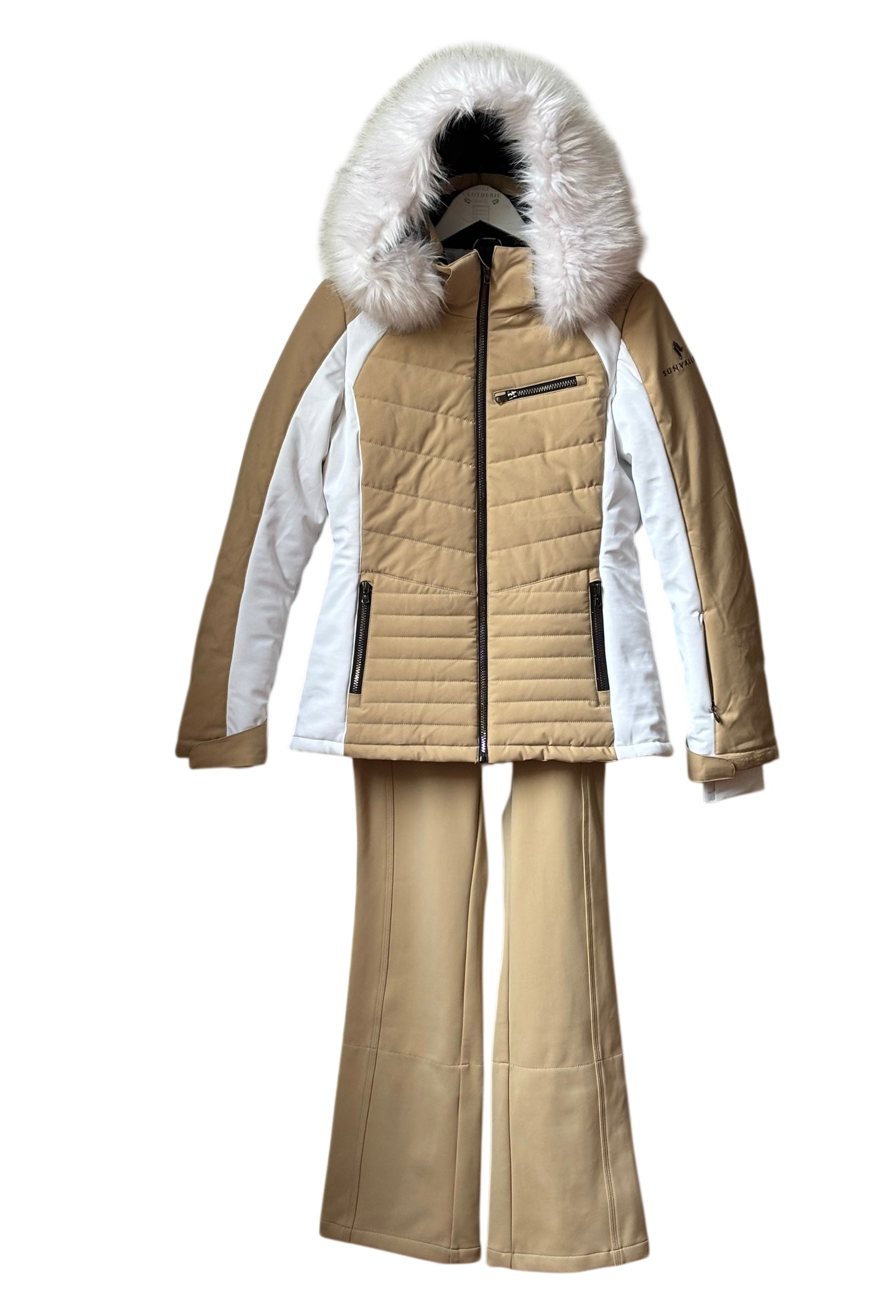 Ensemble ski Femme SUNVALLEY beige/blanc taille 40-42/L