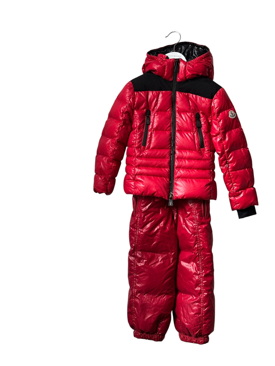Ensemble Veste de ski Moncler rouge 5 ans