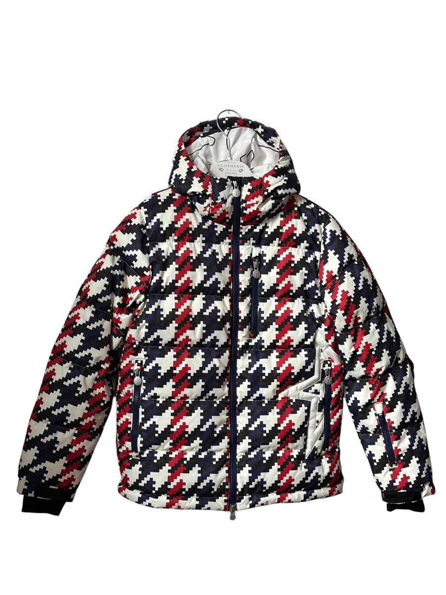 Doudoune de ski Perfect Moment 10 ans Pied de poule rouge/ marine