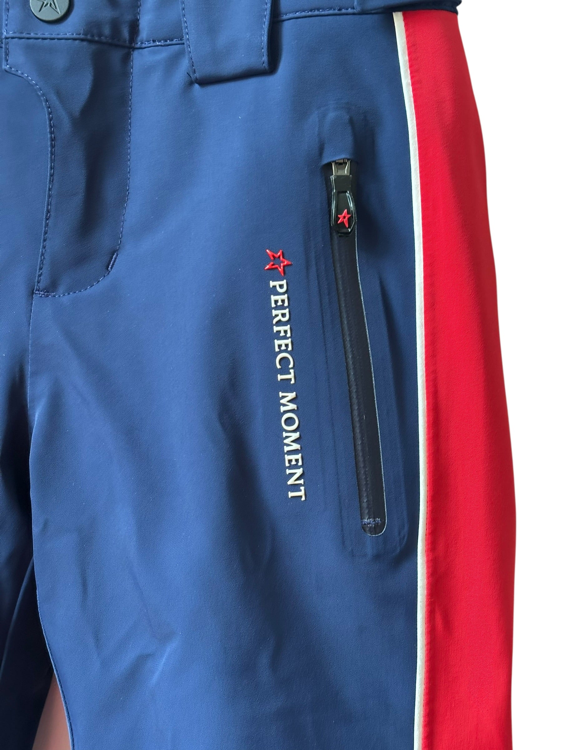 Pantalon de ski bleu et rouge Perfect Moment 6 ans