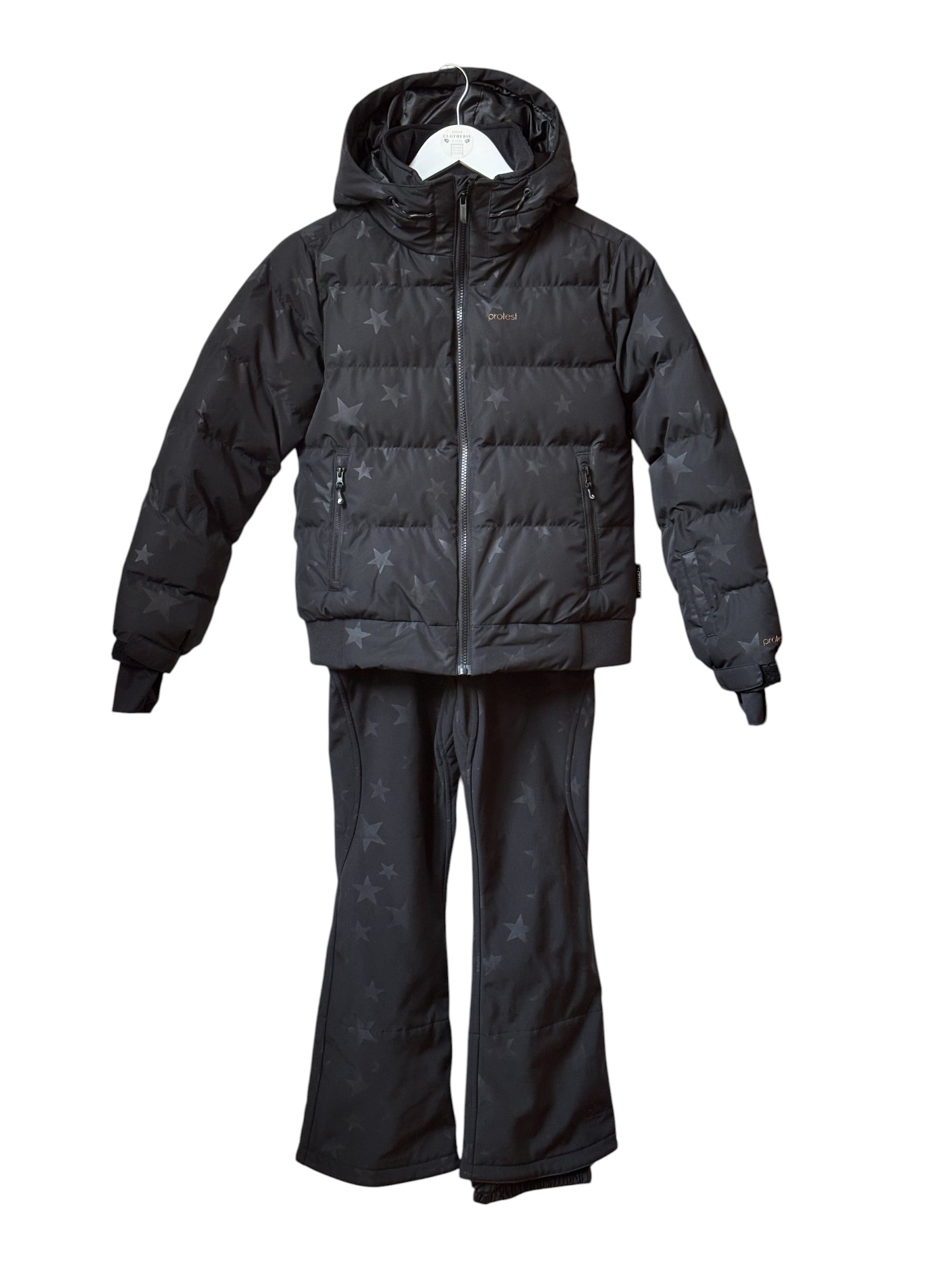 Ensemble ski fille PROTEST noir stars 12 ans