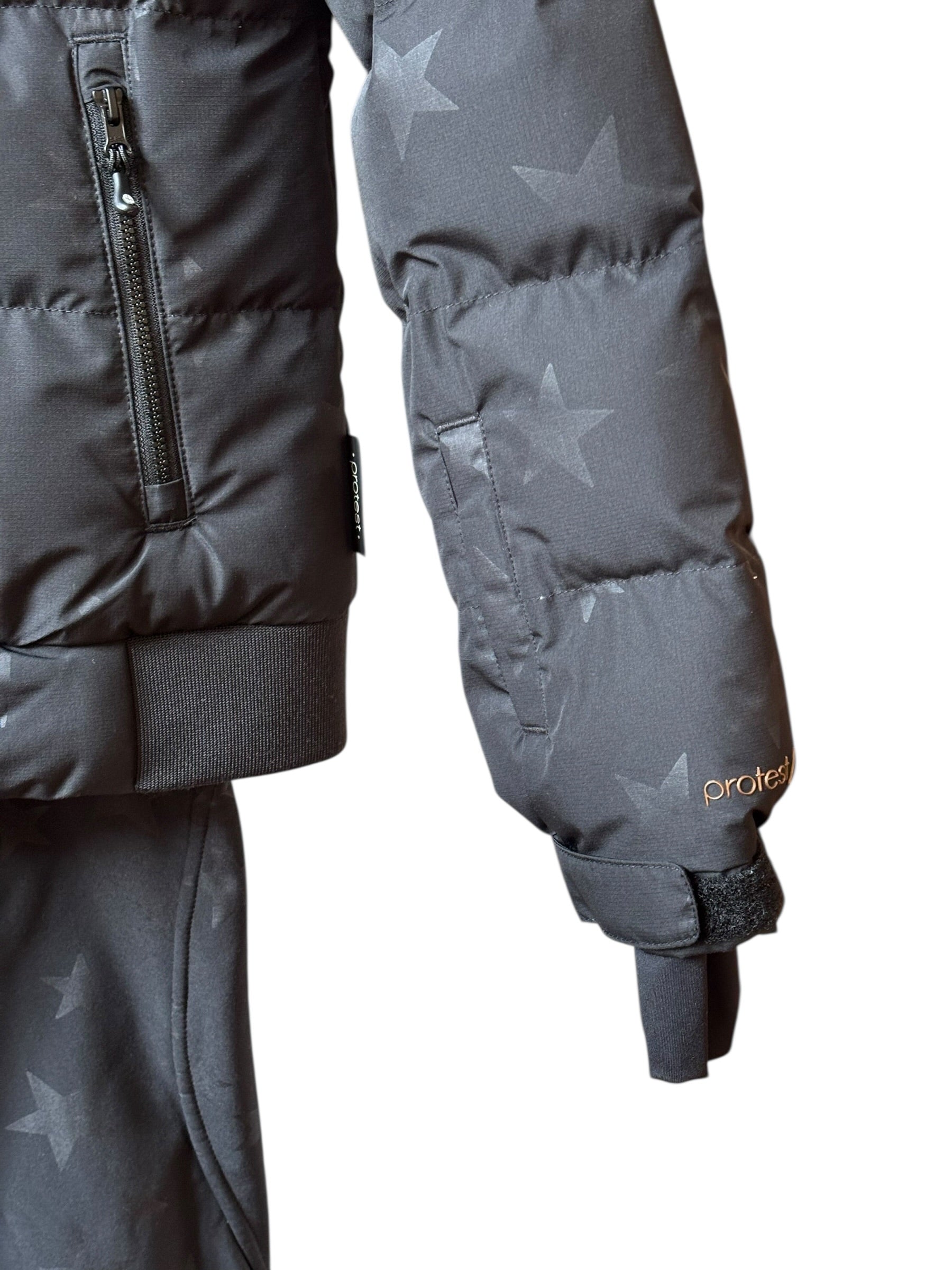 Ensemble ski fille PROTEST noir stars 12 ans