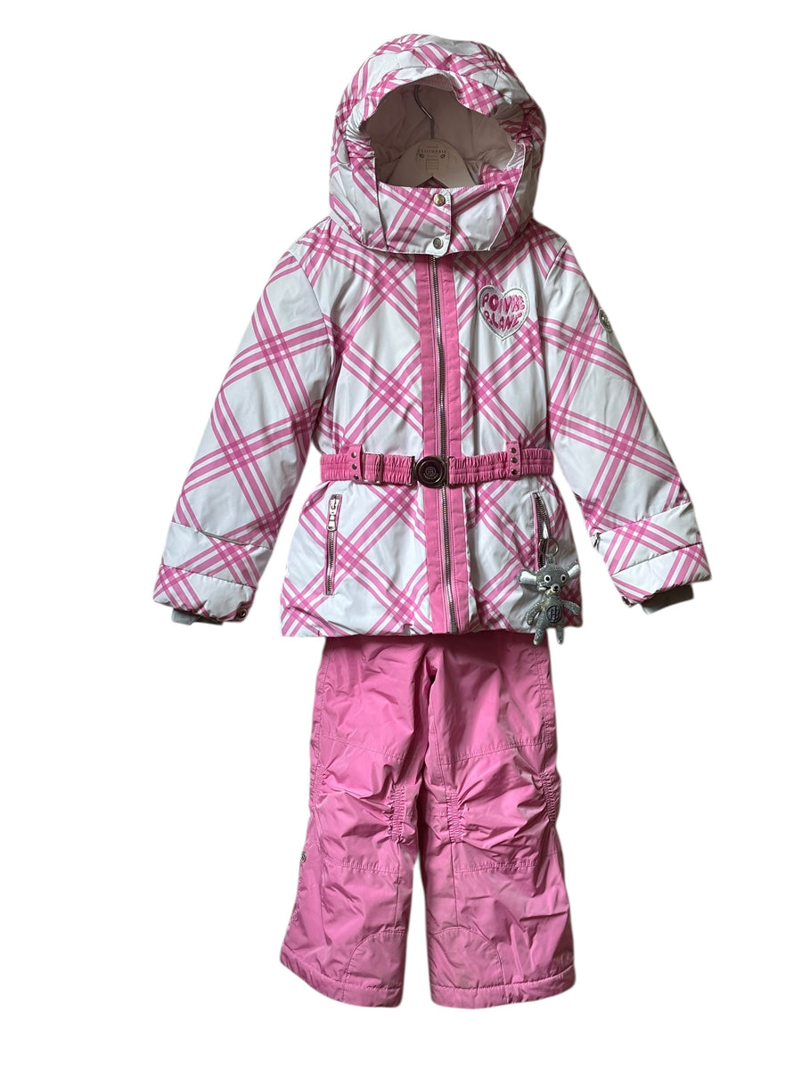 Tenue de ski rose et blanche Poivre Blanc 5 ans