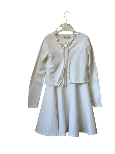 Robe Jacadi Cérémonie 12 ans + cardigan + couronne
