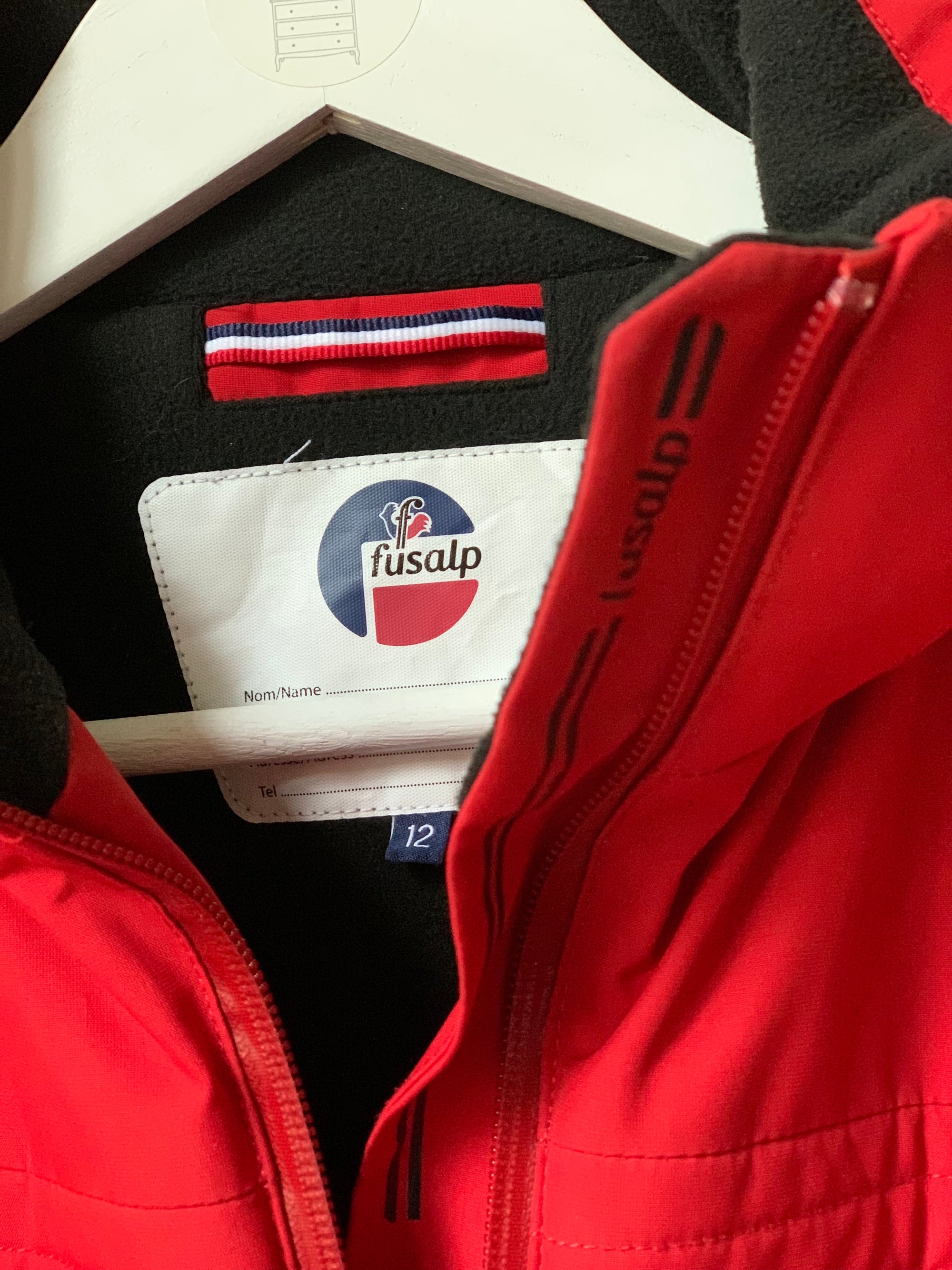 Veste ski Fusalp rouge 12 ans