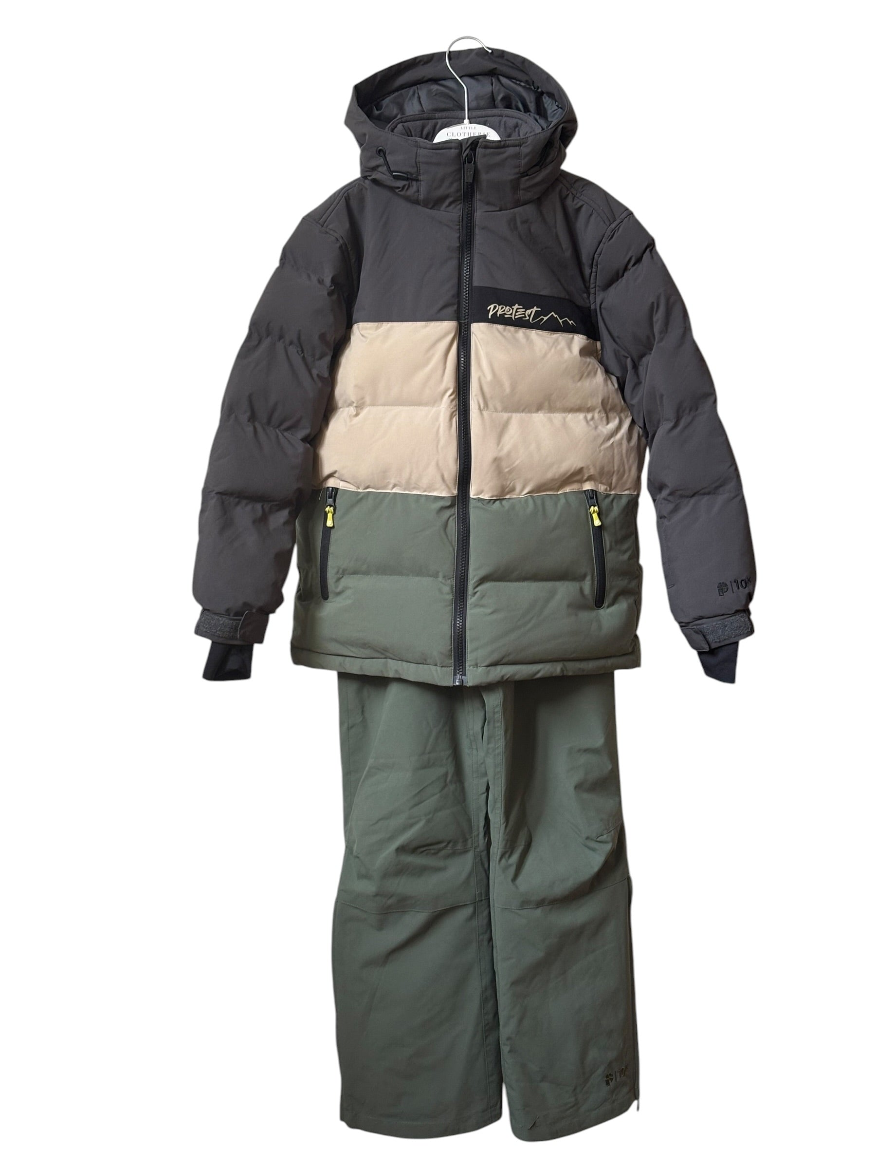 Tenue ski garçon PROTEST kaki gris 10 ans
