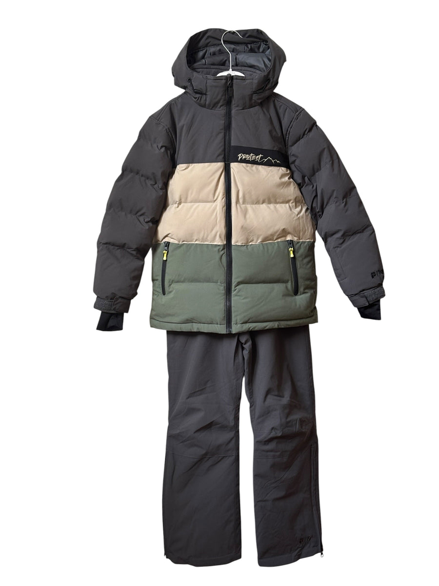 Tenue ski garçon PROTEST kaki gris 10 ans