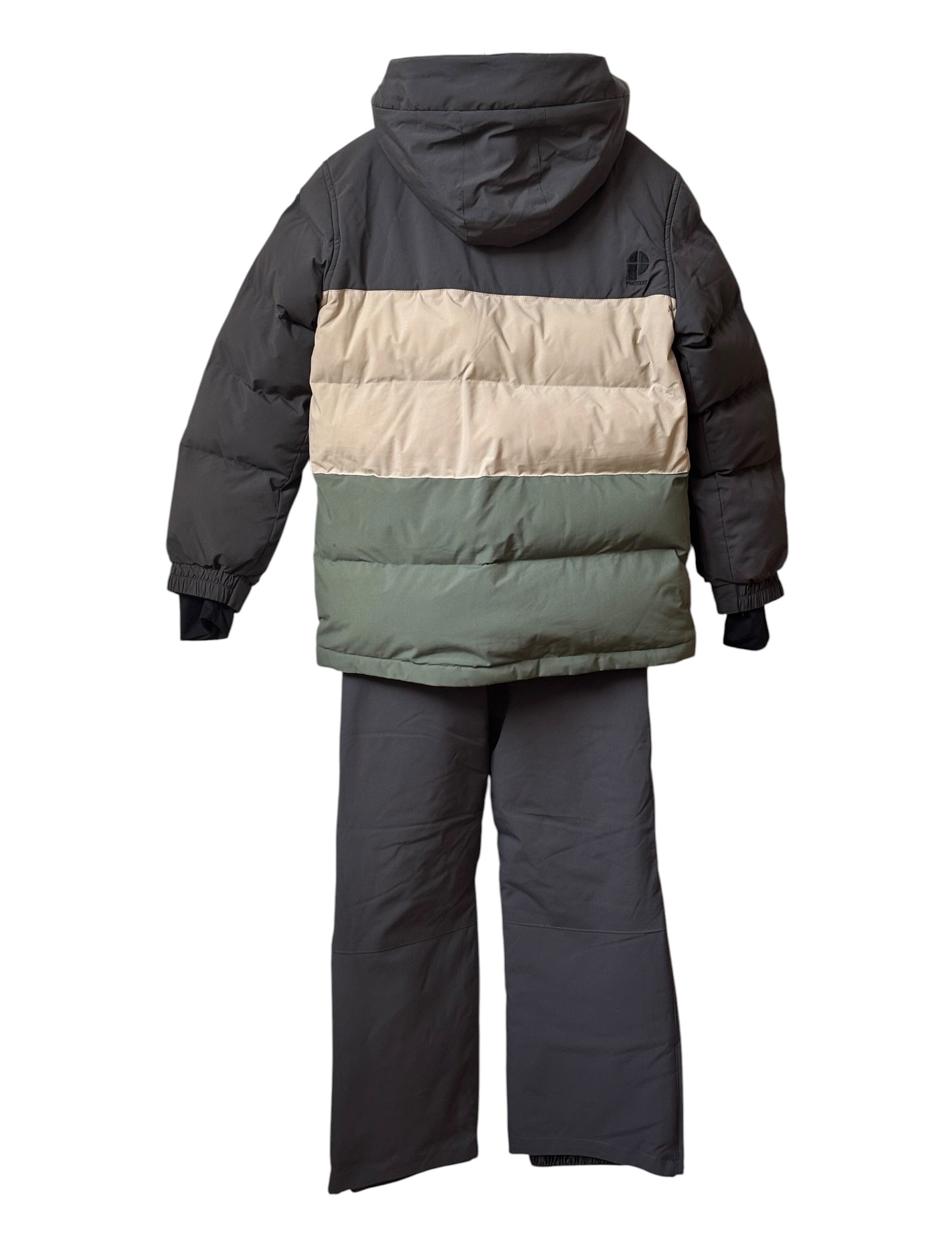Tenue ski garçon PROTEST kaki gris 10 ans