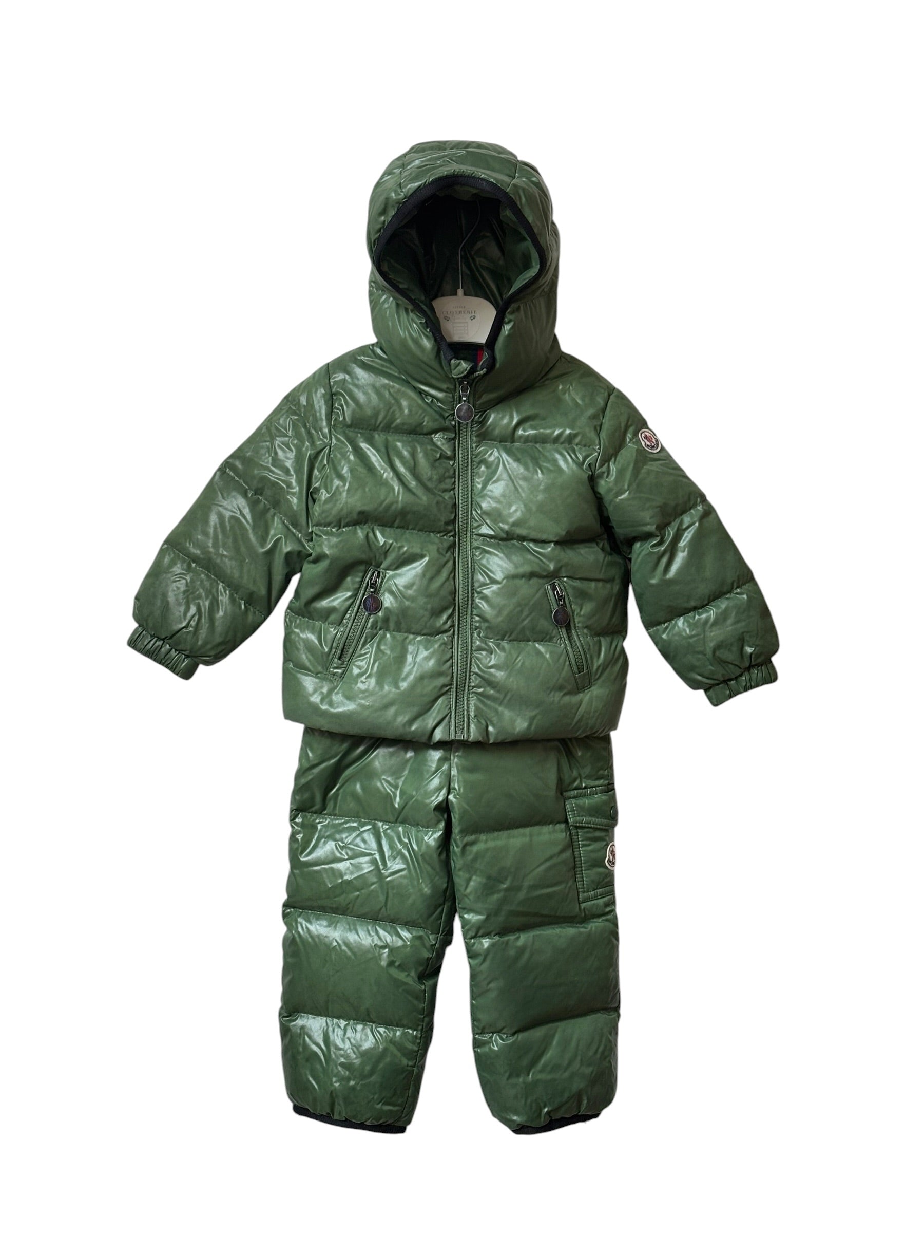 Ensemble ski Moncler vert 18/24 mois