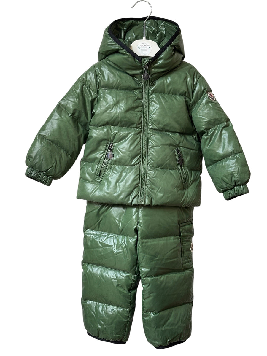 Ensemble ski Moncler vert 18/24 mois
