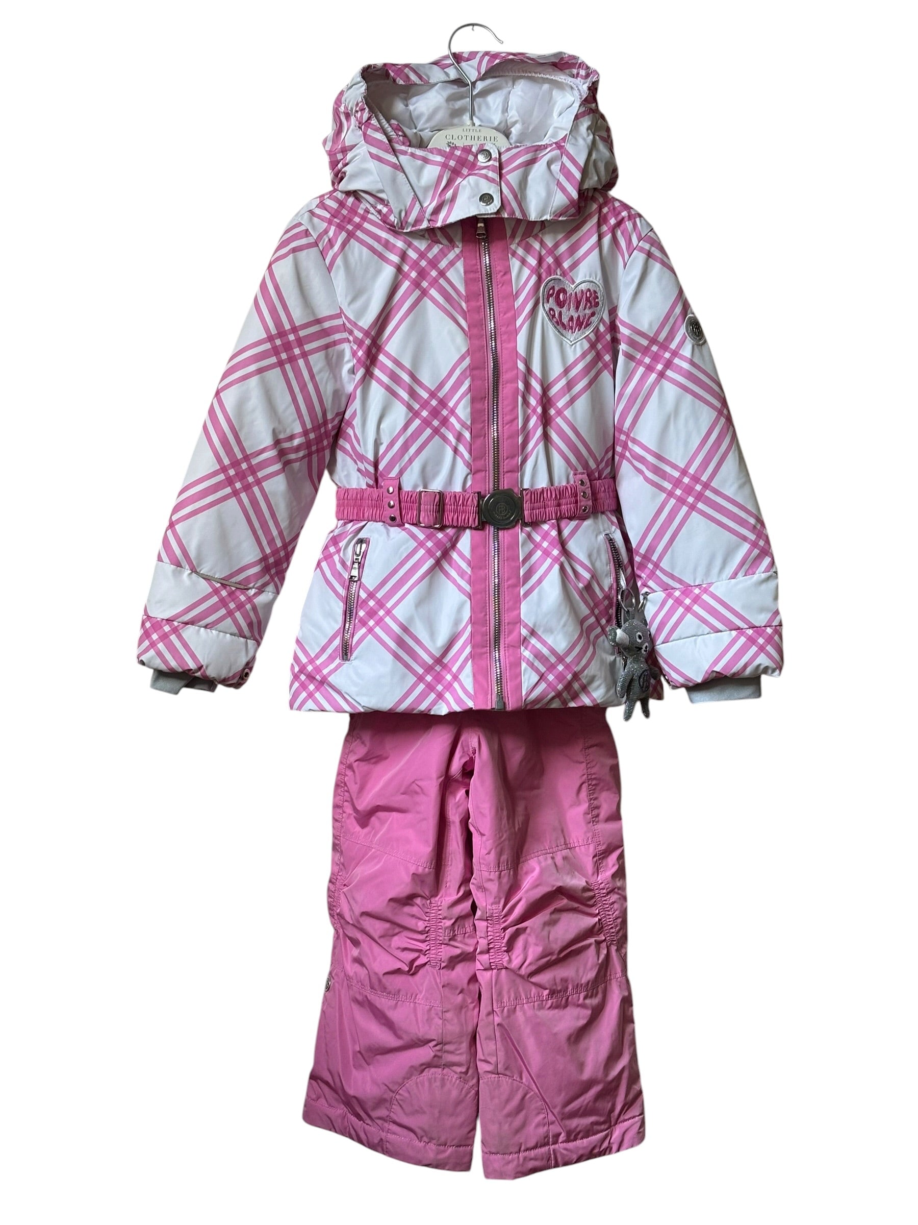 Tenue de ski rose et blanche Poivre Blanc 5 ans