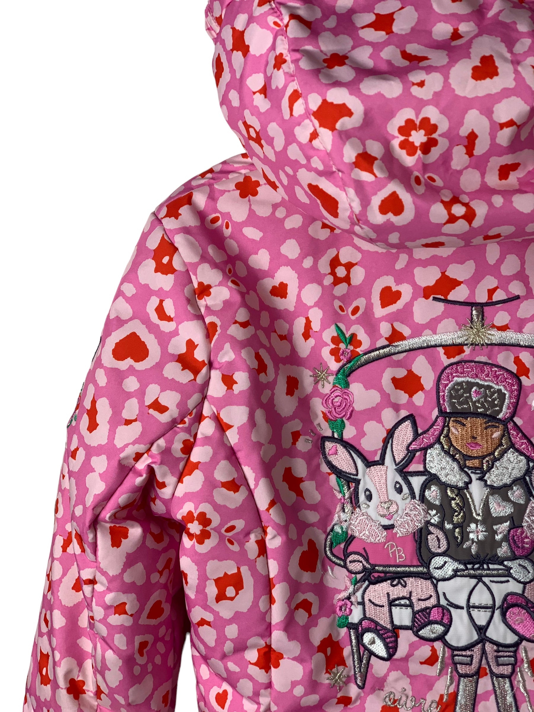 Veste ski Poivre Blanc coeur rouge/rose 6 ans