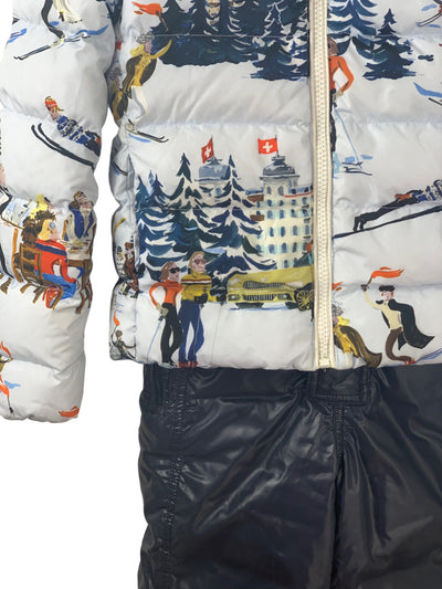 Tenue de ski Moncler marine/multicolore 4 ans