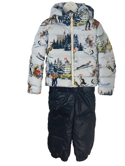 Tenue de ski Moncler marine/multicolore 4 ans