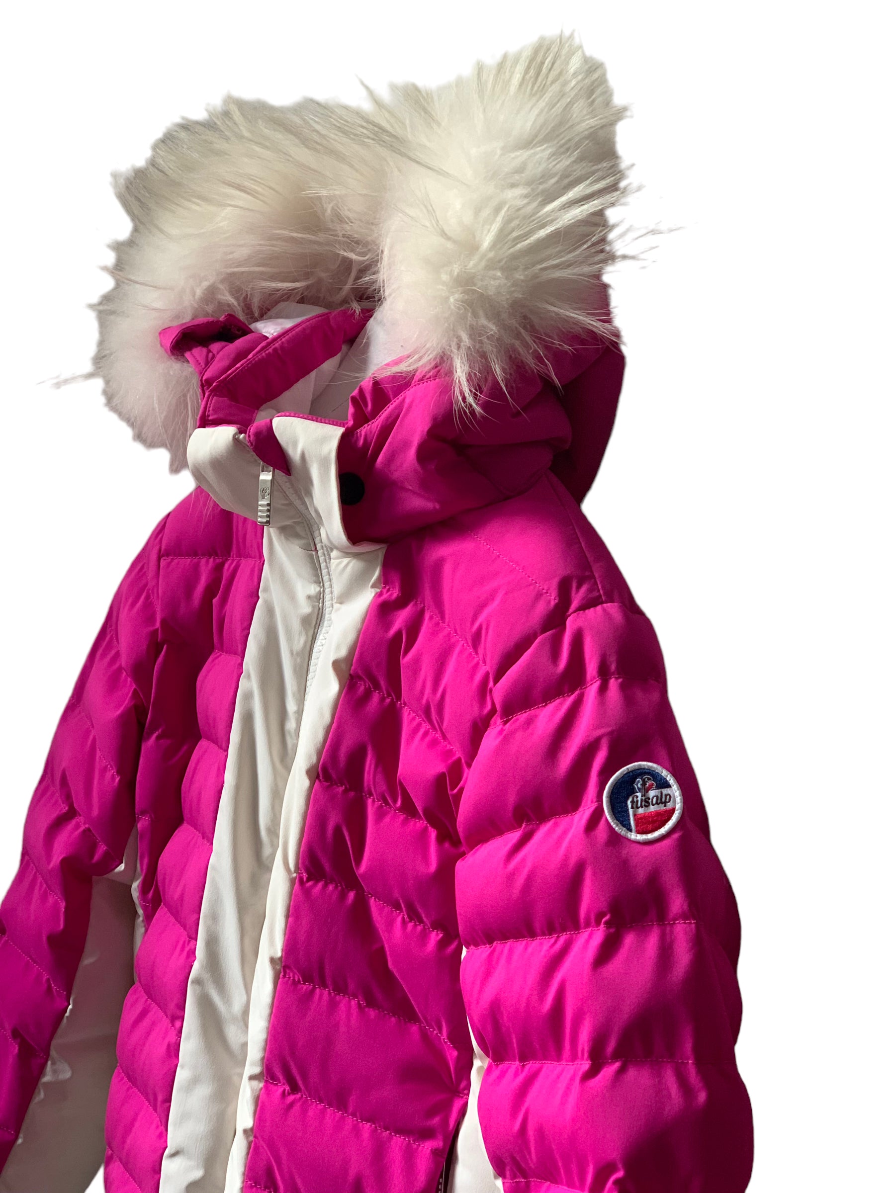 Veste ski rose et blanc fille Fusalp 8 ans