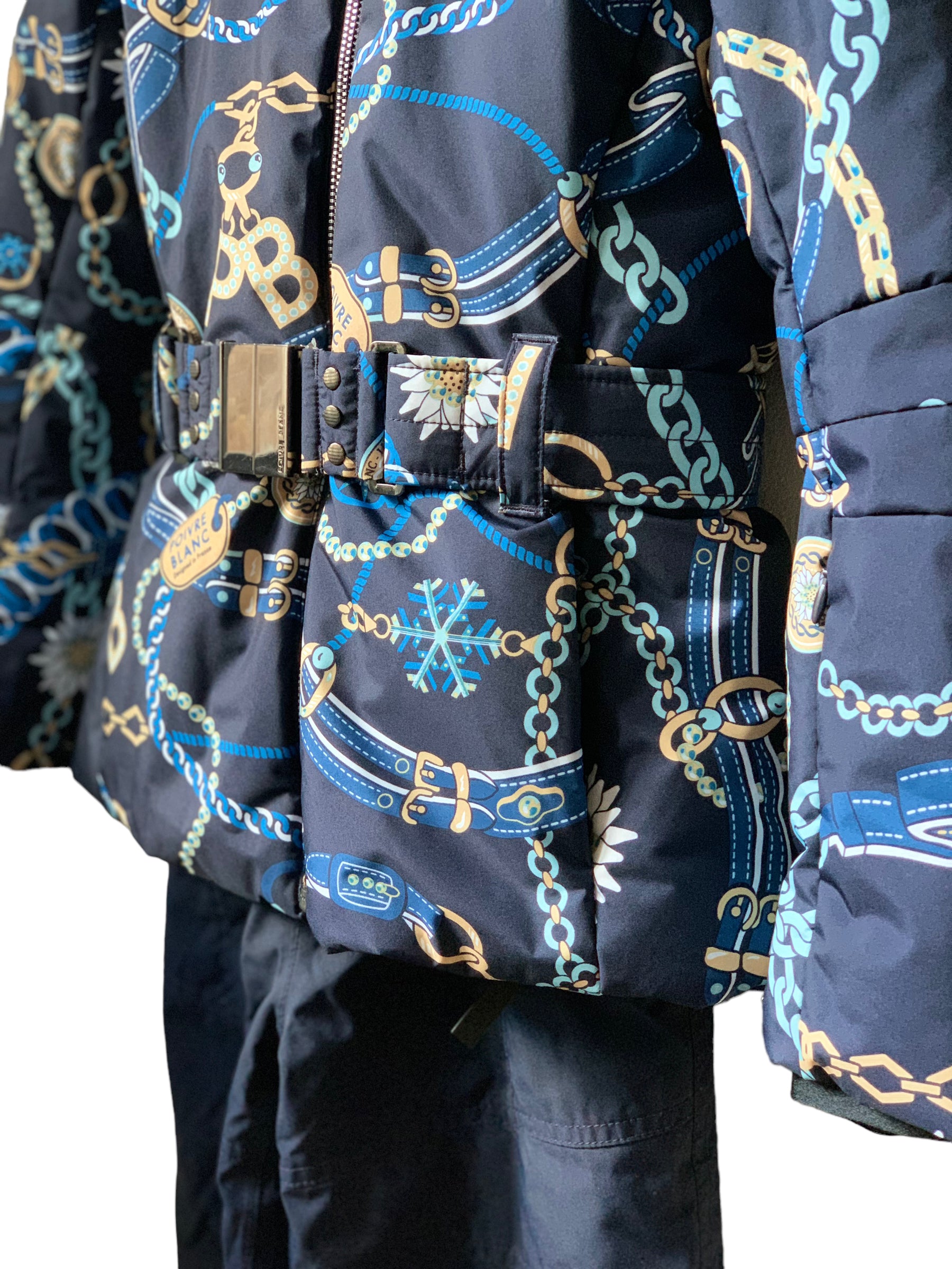 Veste ski bleu marine motifs Poivre Blanc