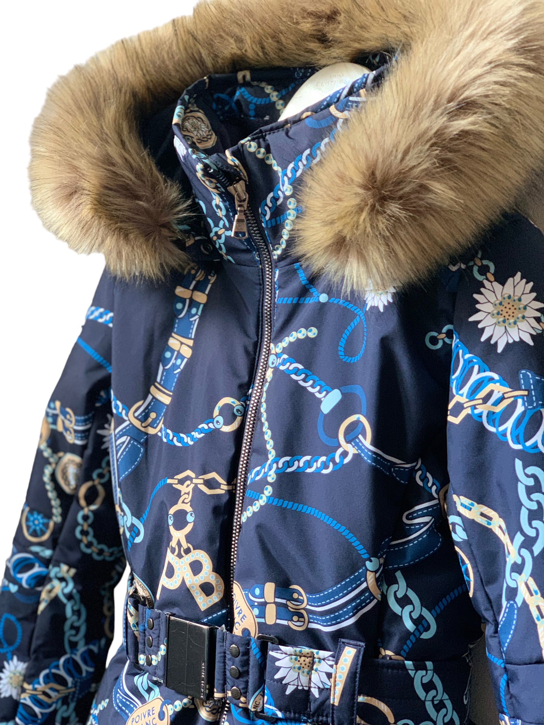 Veste ski bleu marine motifs Poivre Blanc