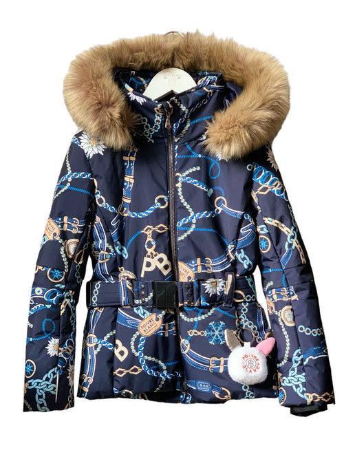 Veste ski bleu marine motifs Poivre Blanc