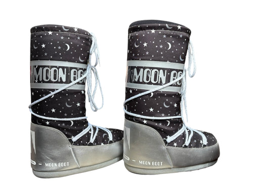 Moonboots noires et argent stars 35-38