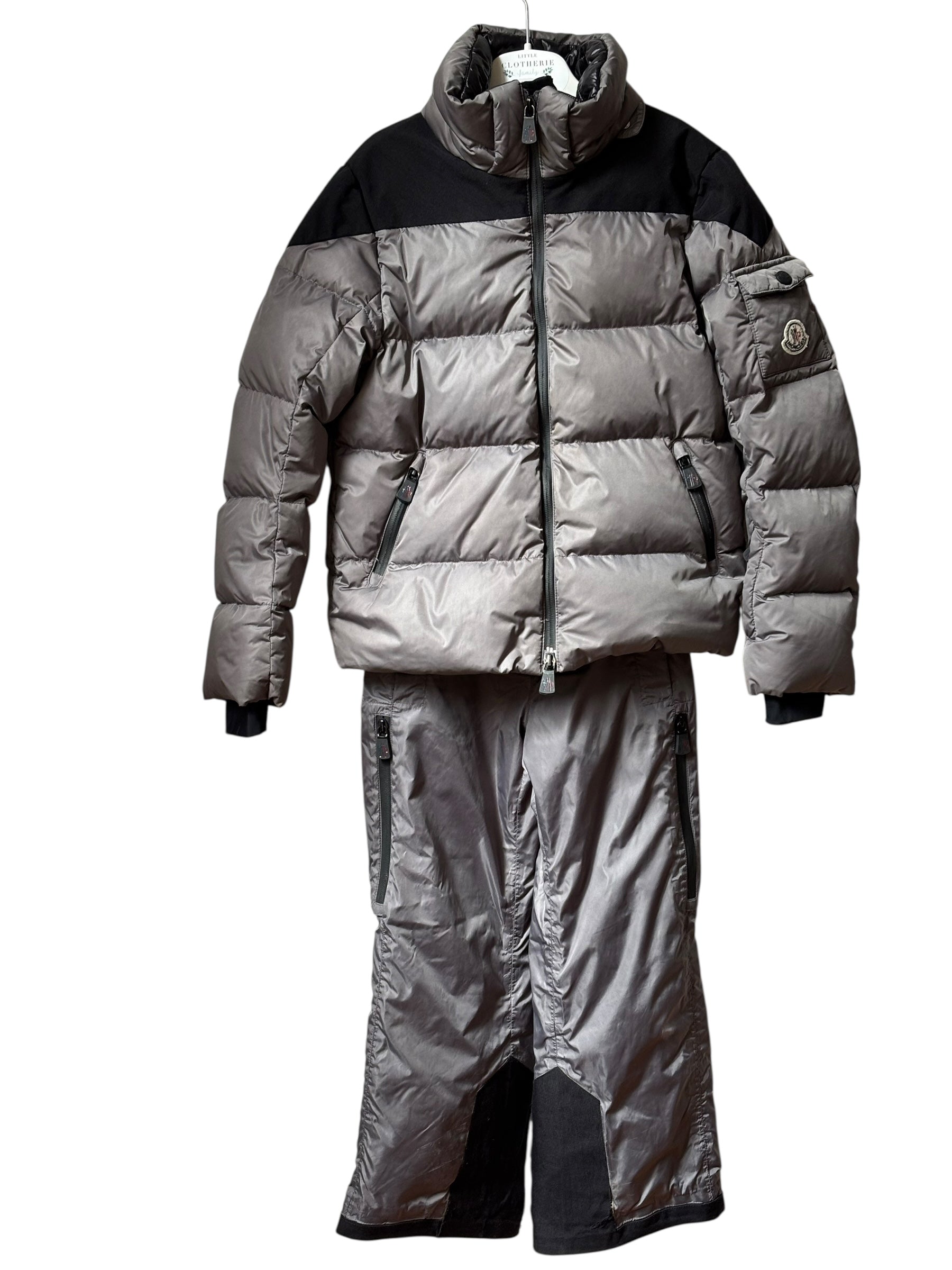 Ensemble ski gris argent Moncler 8 ans