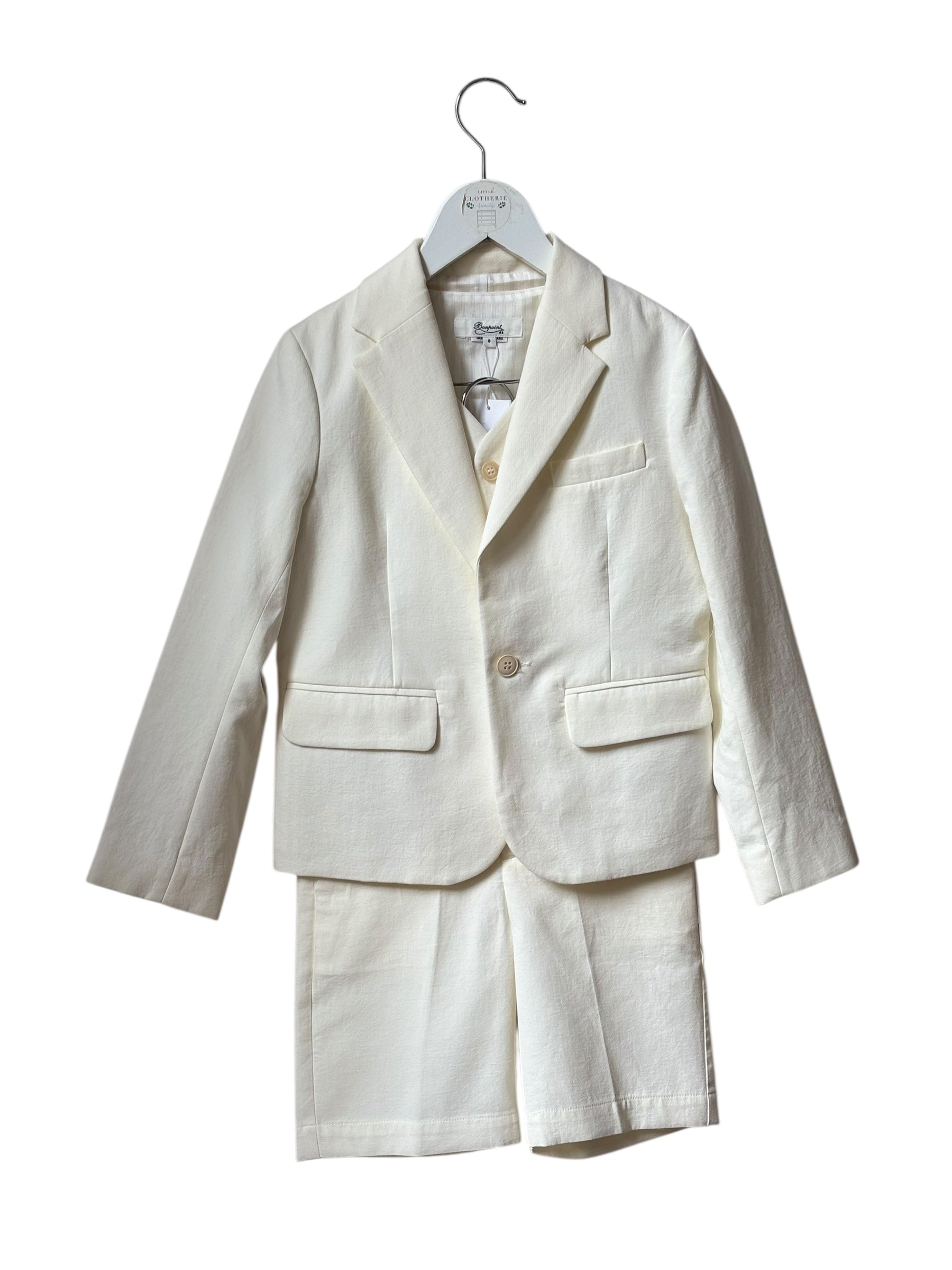 Costume 3 pièces Bonpoint blanc lait 8 ans