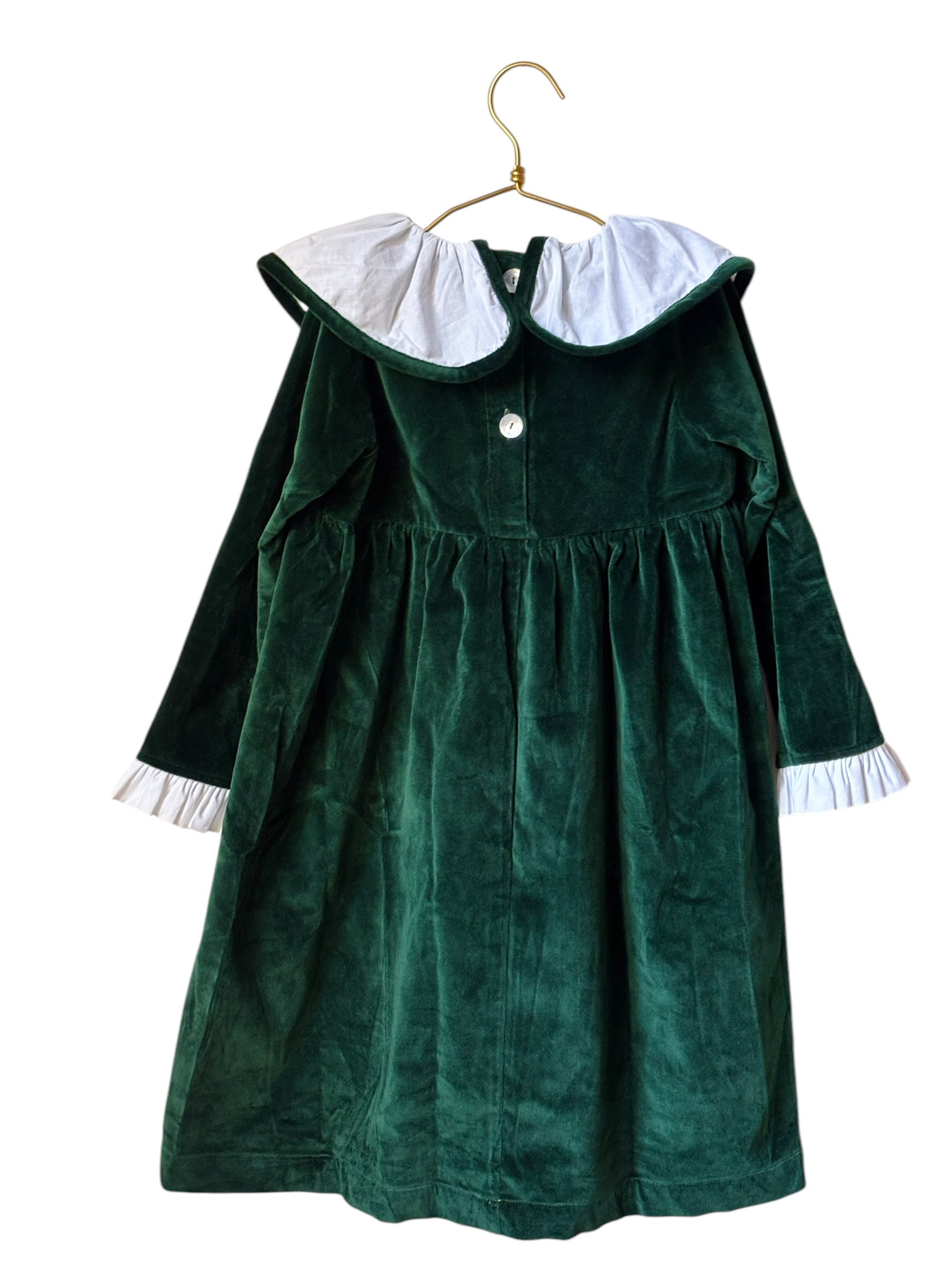 Robe Mrs Francoise velours vert 10 ans