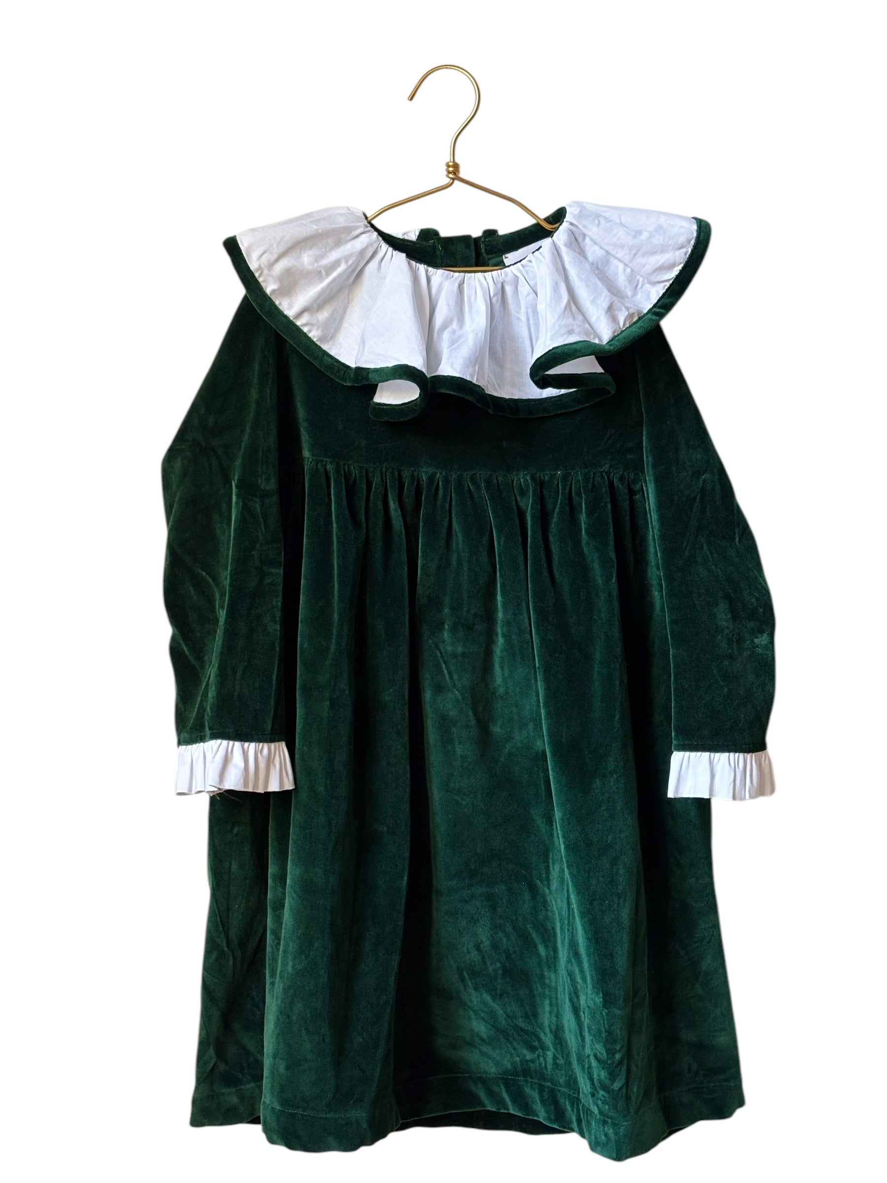 Robe Mrs Francoise velours vert 10 ans