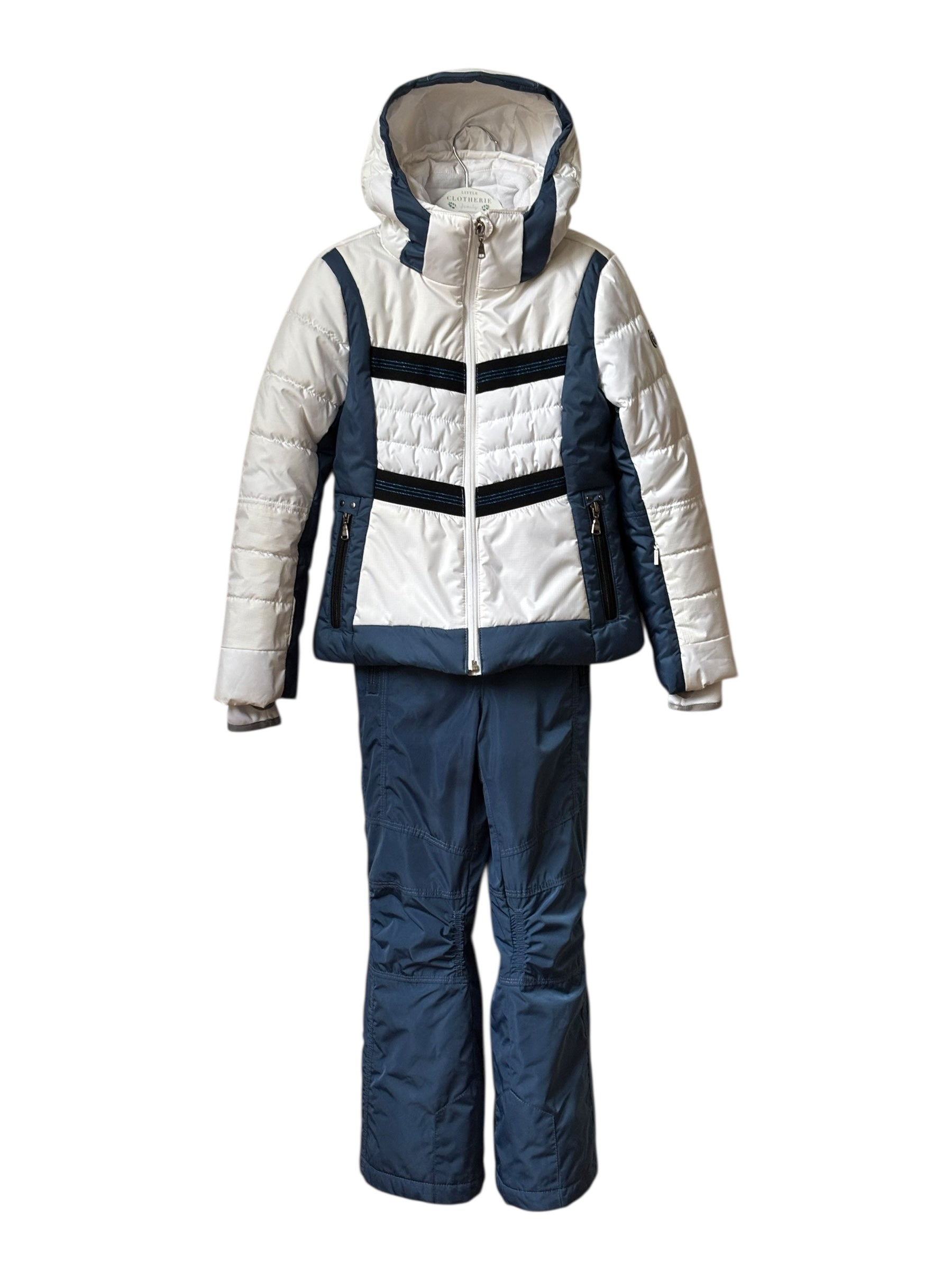 Ensemble ski bleu et blanc FILLE Poivre Blanc 8 ans