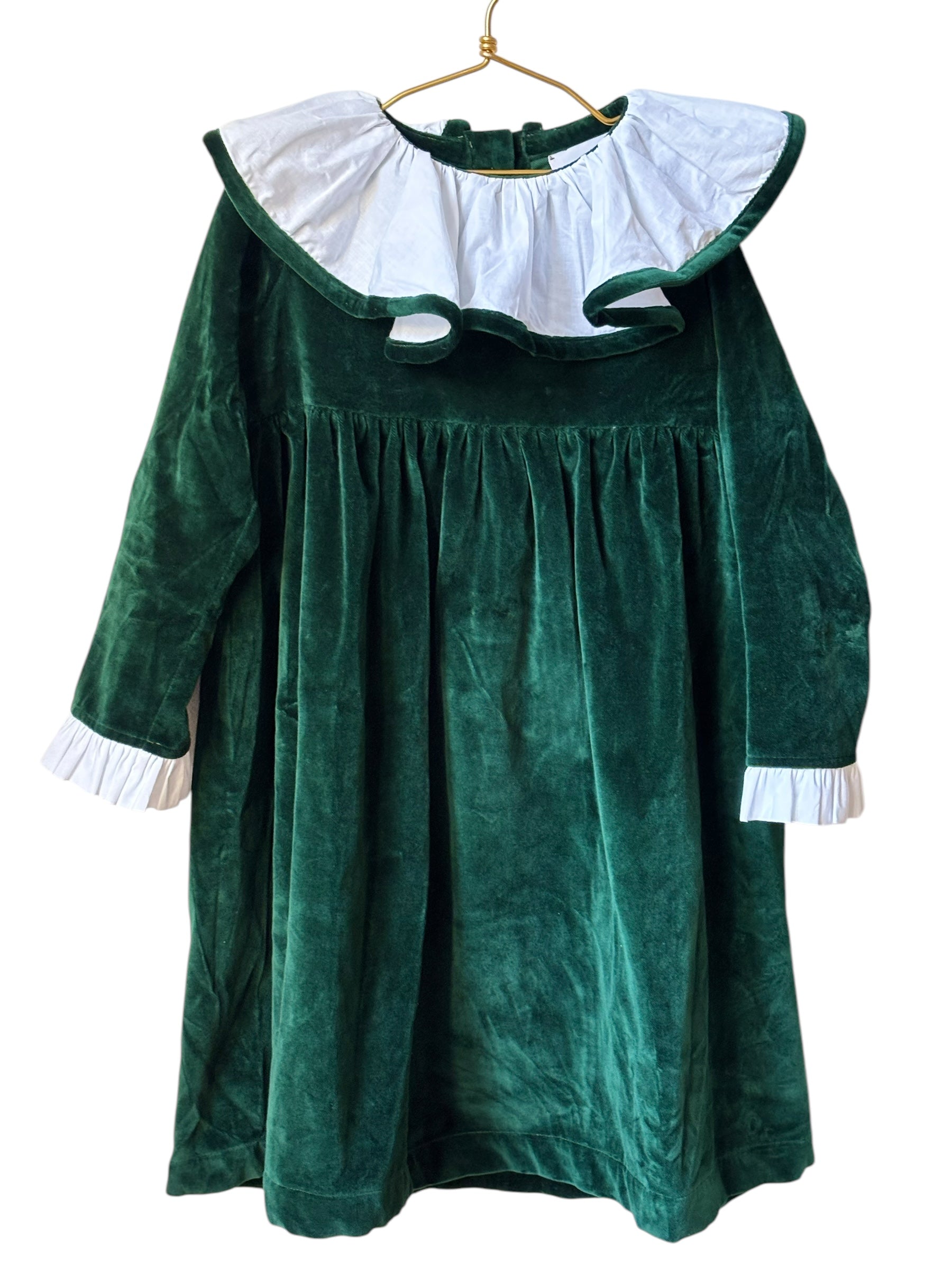 Robe Mrs Francoise velours vert 10 ans