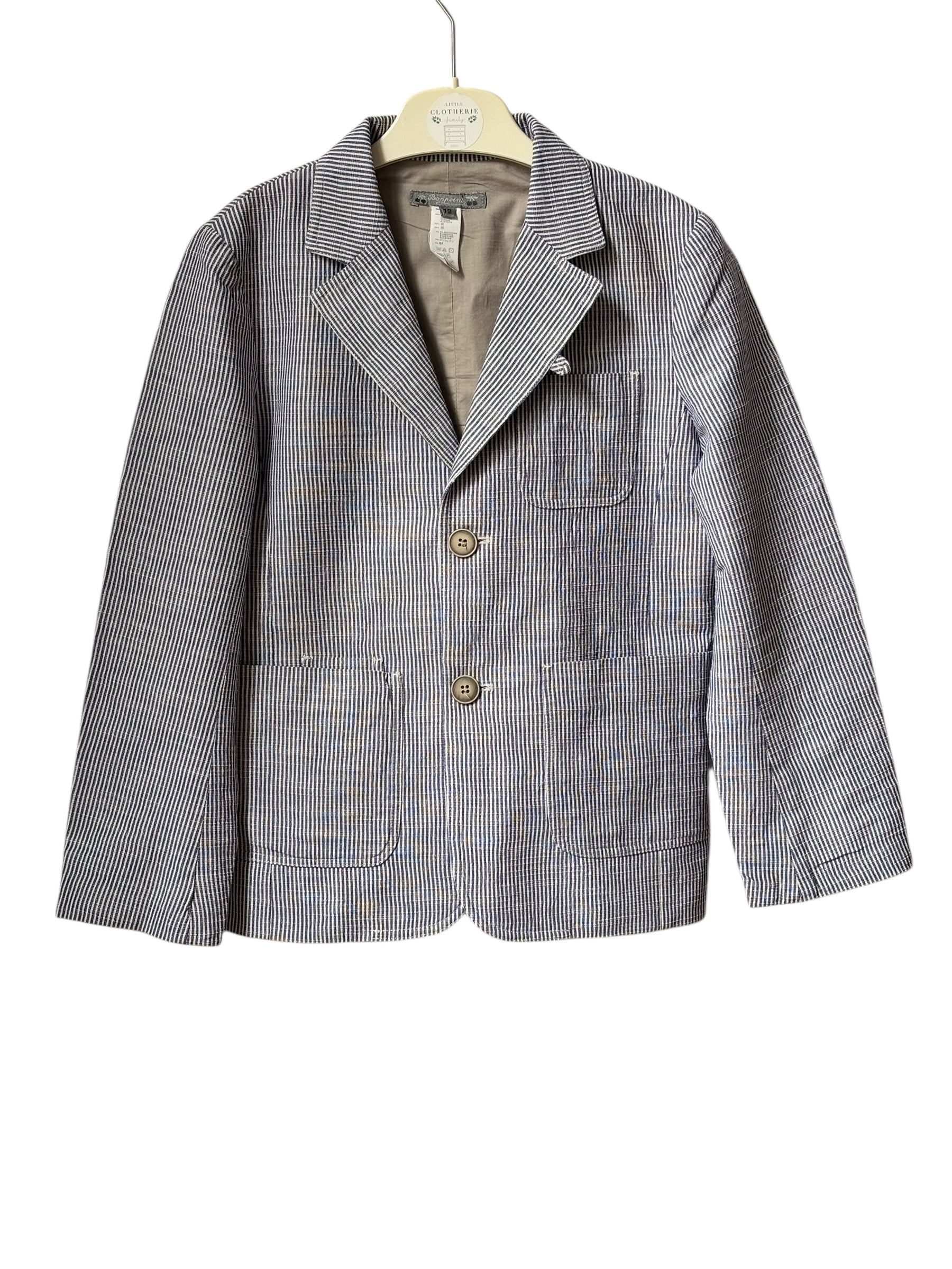 Veste Bonpoint 12 ans rayée marine blanc