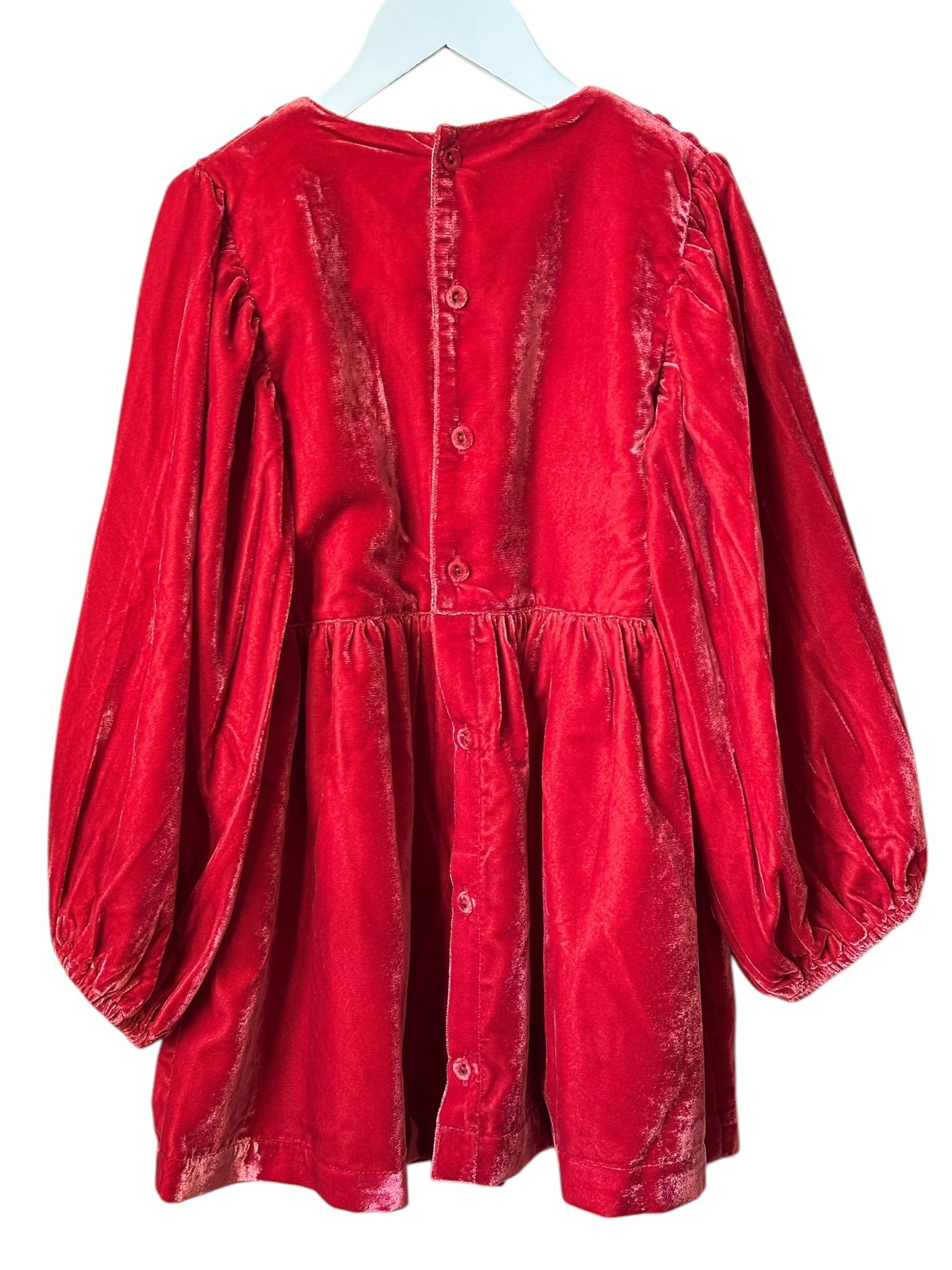 Haut BONJOUR velours rouge 12 ans