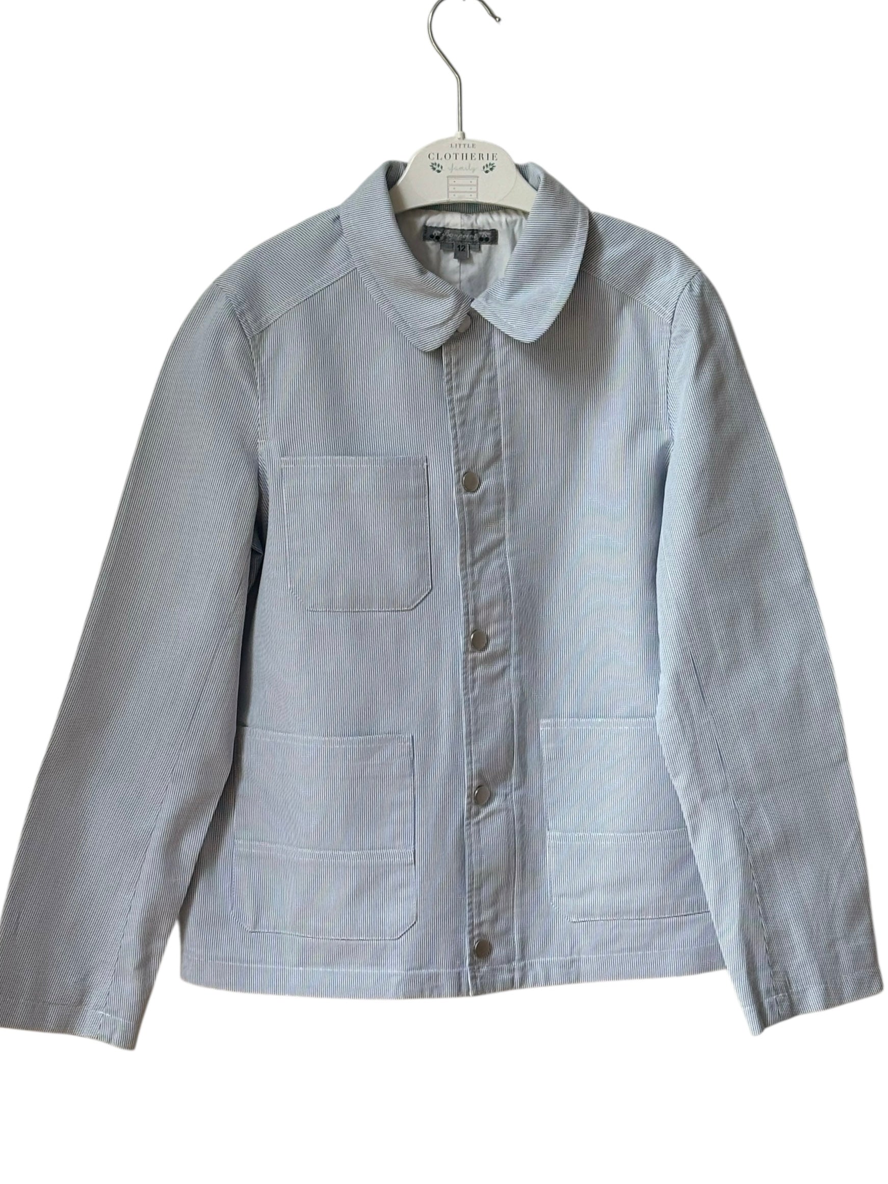Veste Blouson Bonpoint 12 ans rayée bleu et blanche