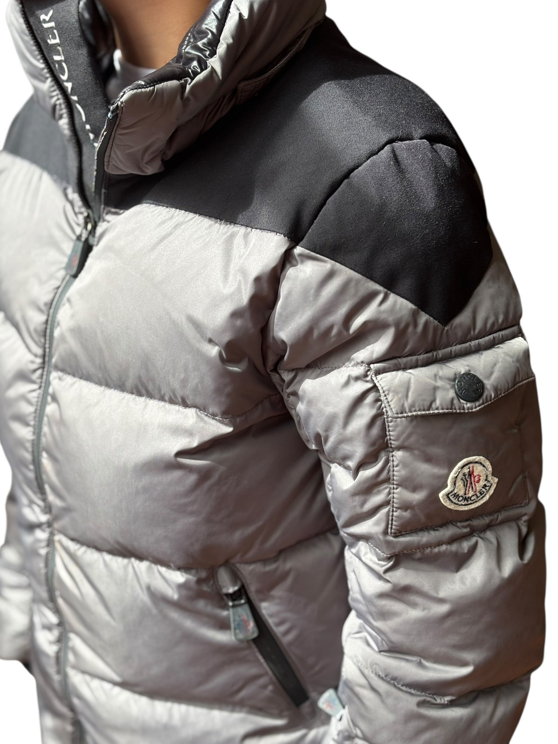 Ensemble ski gris argent Moncler 8 ans