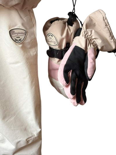 Tenue de ski Bonpoint rose beige et blanc 8 ans