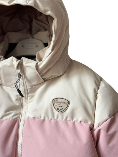 Tenue de ski Bonpoint rose beige et blanc 8 ans