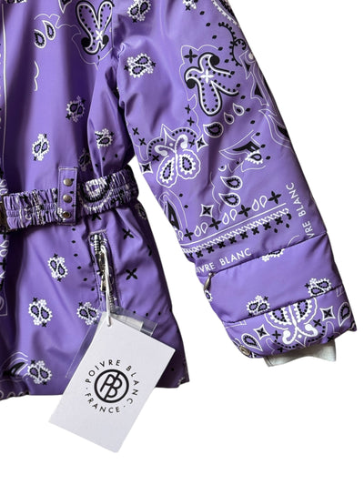 Veste ski Poivre Blanc mauve motifs PAISLEY 4 ans