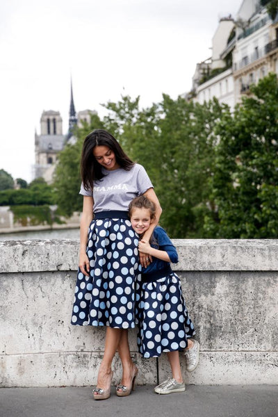 DUO Mère-Fille jupe "Piccolo made in Italy" taille 38/40 + 4, ou 8 ans au choix