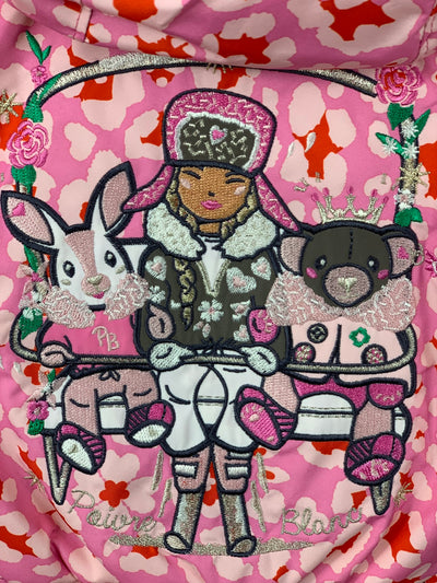 Combinaison rose motifs ski Poivre Blanc 2 ans