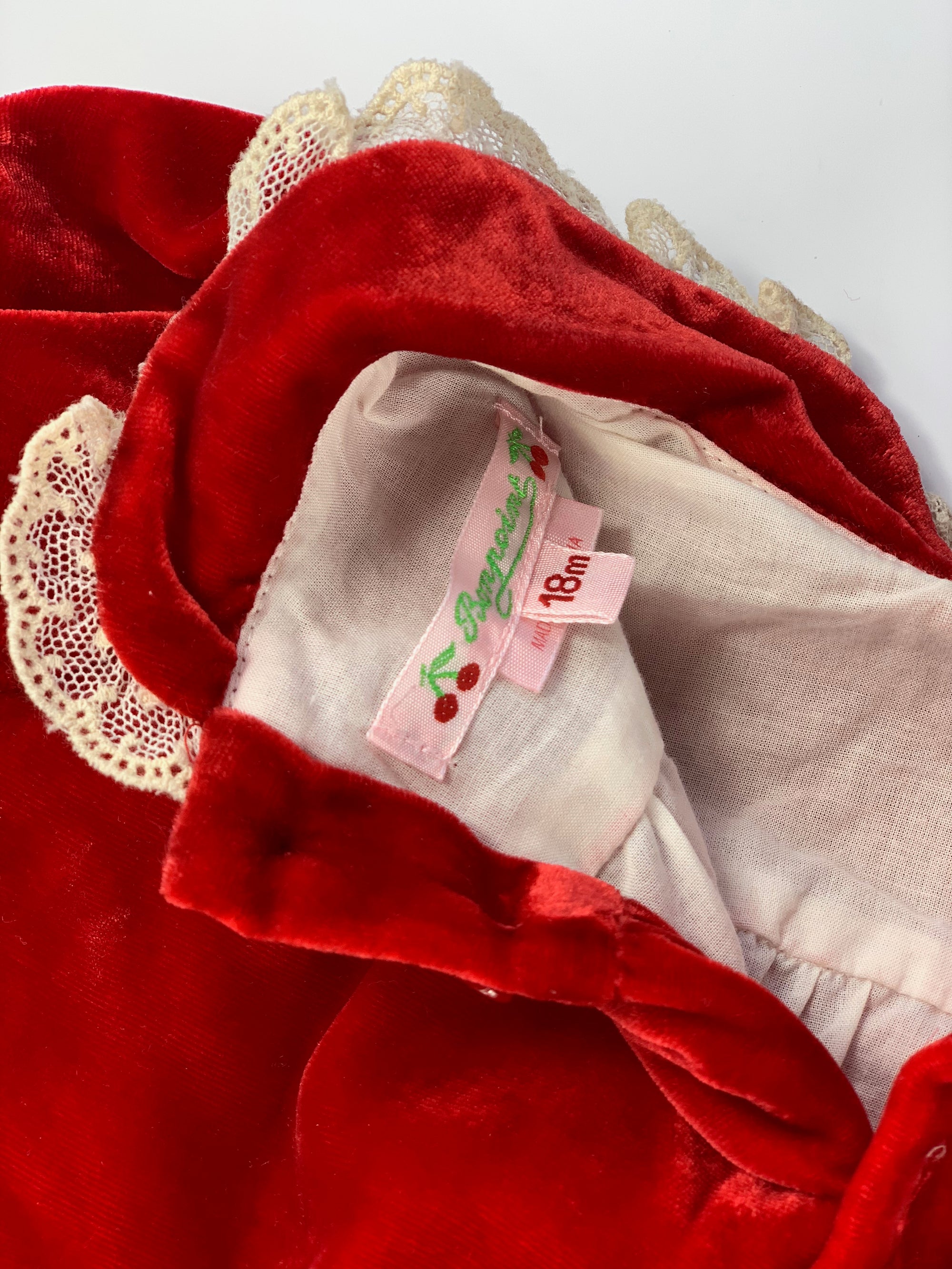 Robe Bonpoint velours rouge 18 mois