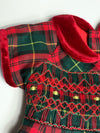 Robe KIDIWI à smocks tartan rouge vert 12 mois