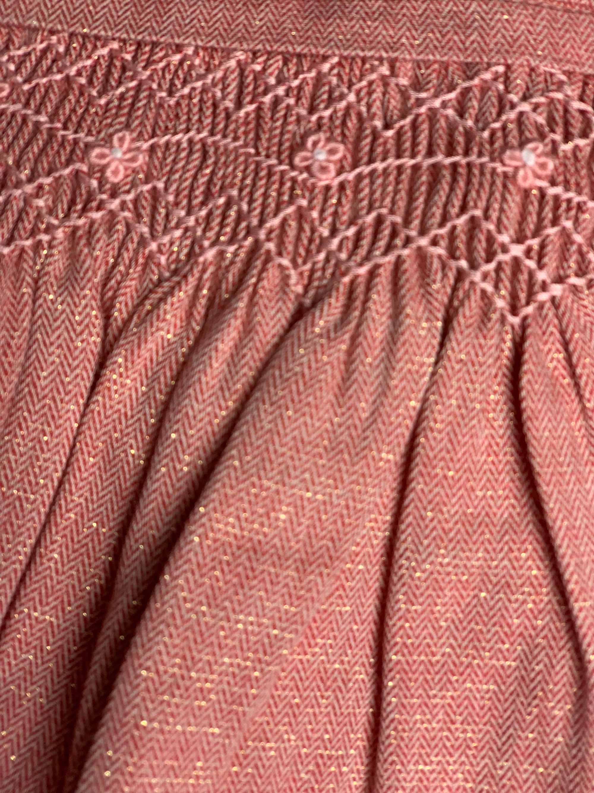 Robe KIDIWI à smocks rose 12 mois