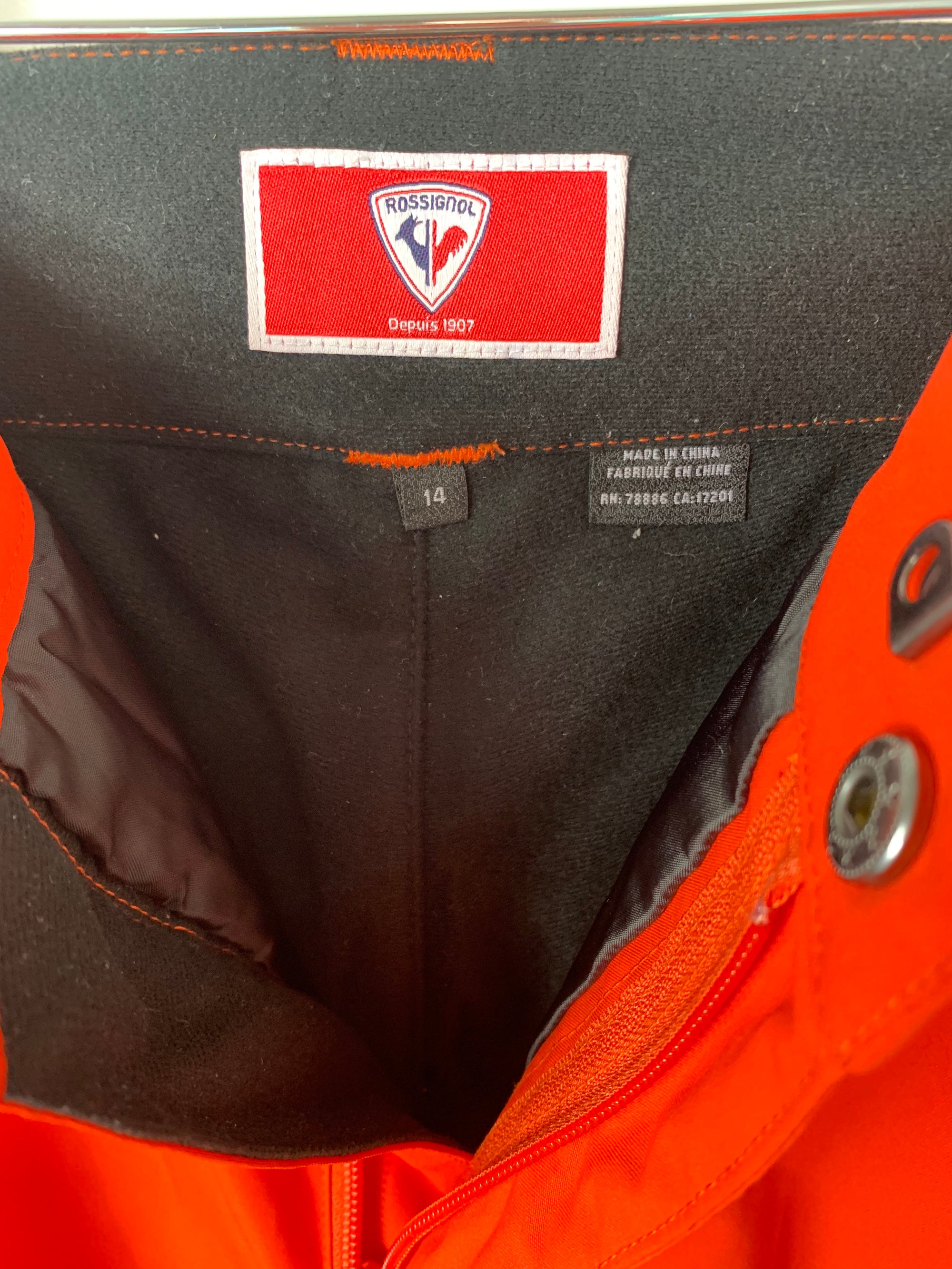 Pantalon ski orange Rossignol 14 ans (taille grand)