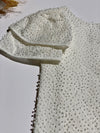 Robe Tartine et Chocolat blanche broderies boules 3 ans